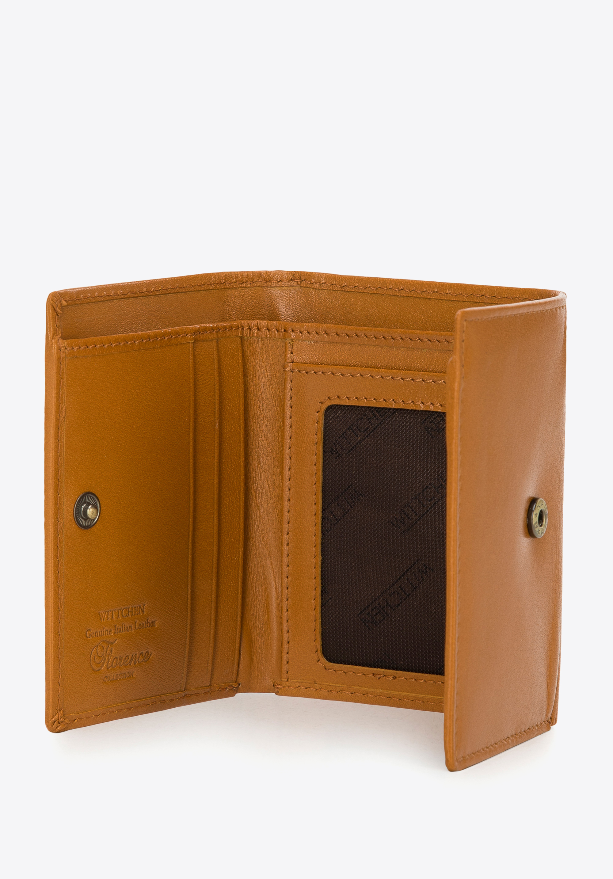 Damski portfel z gładkiej skóry mały