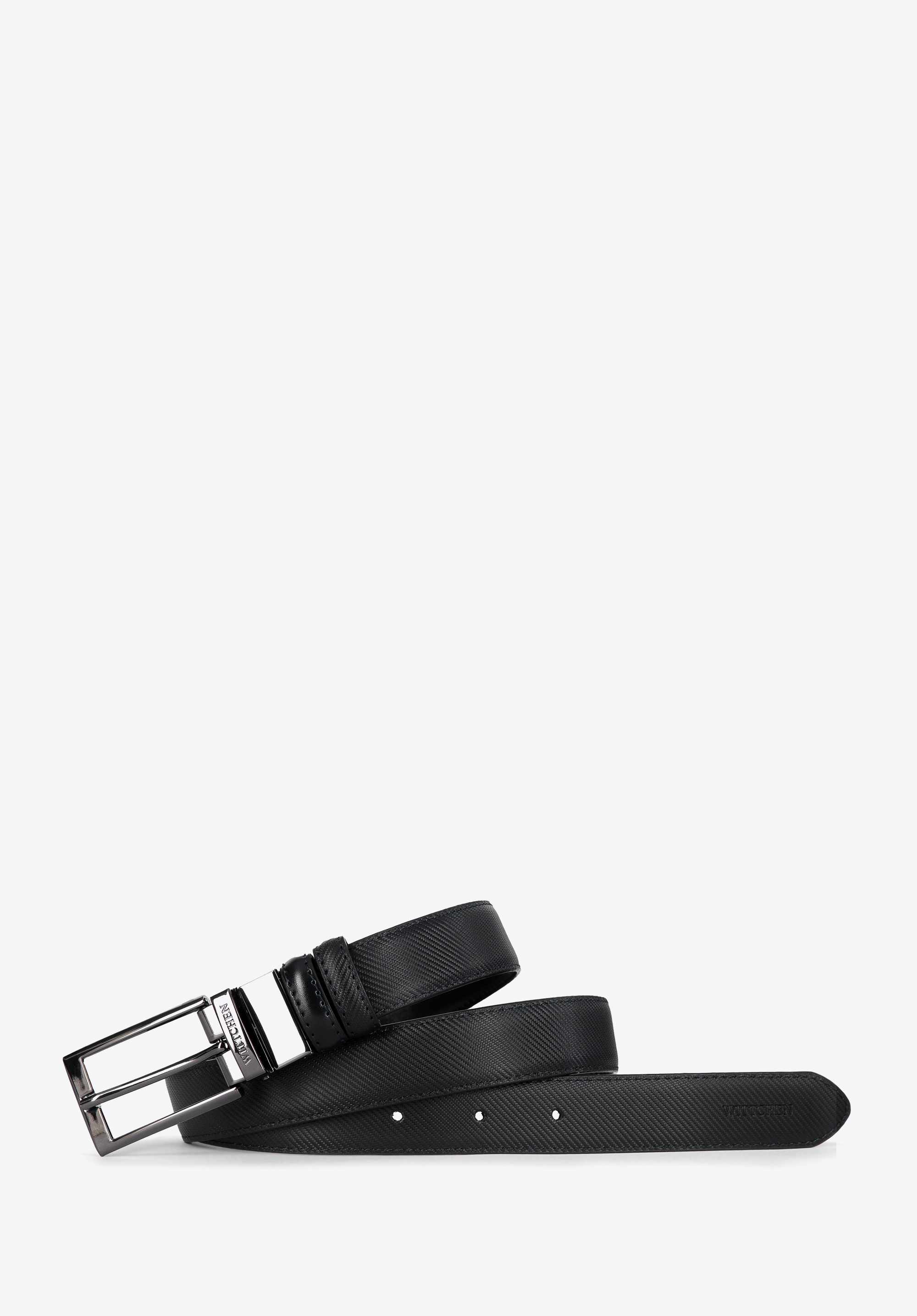 Męski pasek skórzany dwustronny wąski