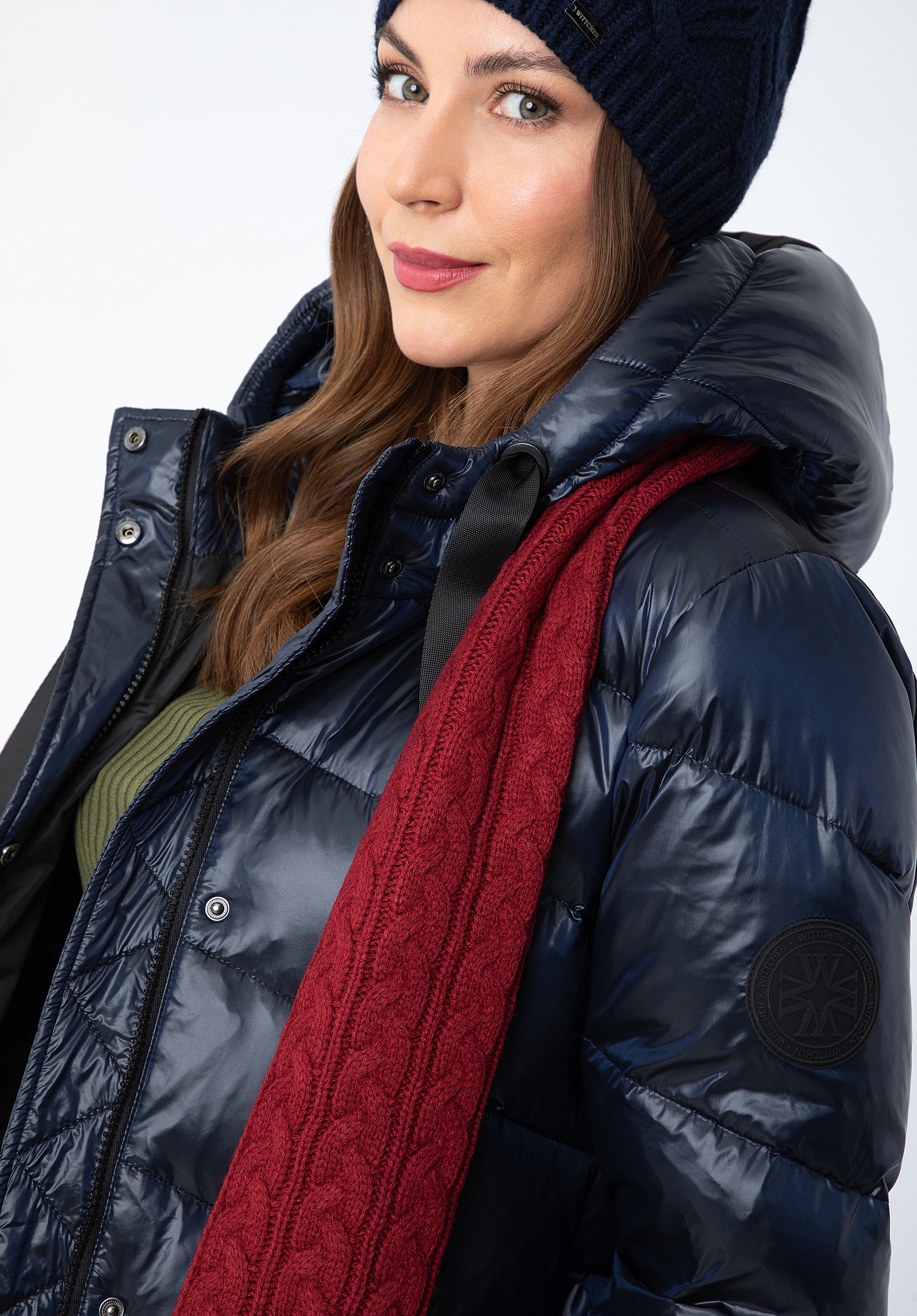 Damski szalik z warkoczowym splotem długi