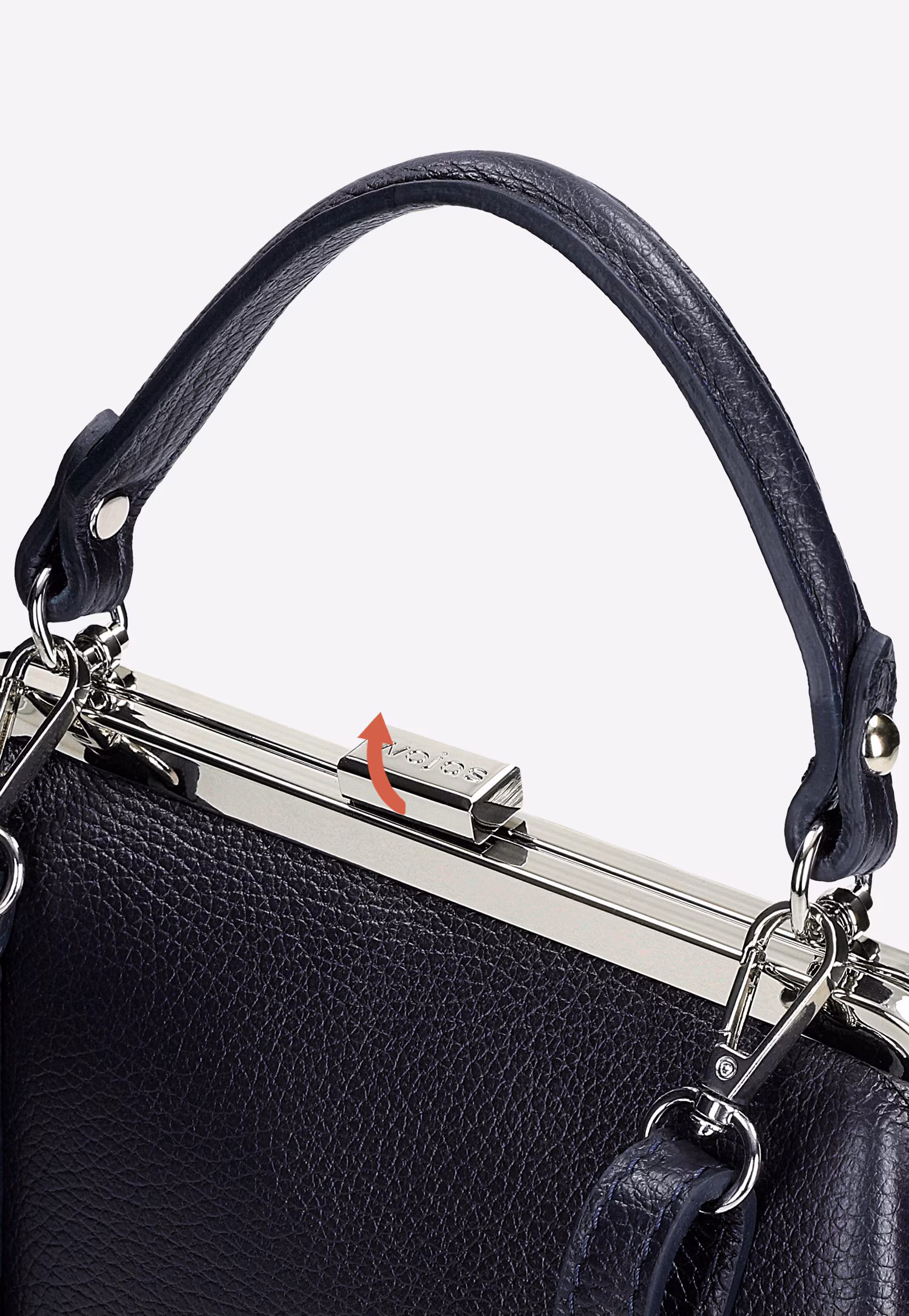 Beżowa skórzana torebka frame bag