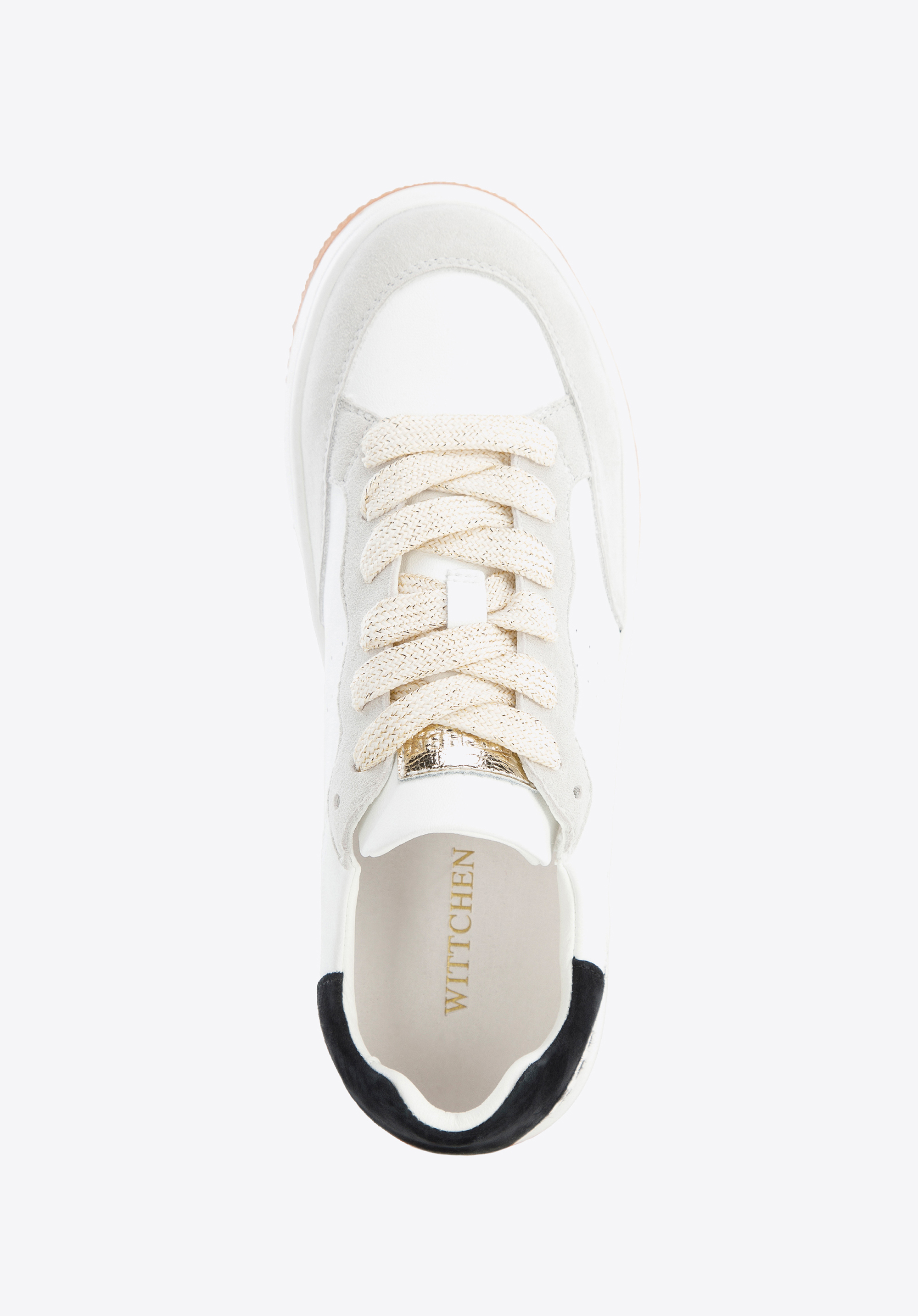 Damskie sneakersy skórzane ze wstawką z motywem zwierzęcym