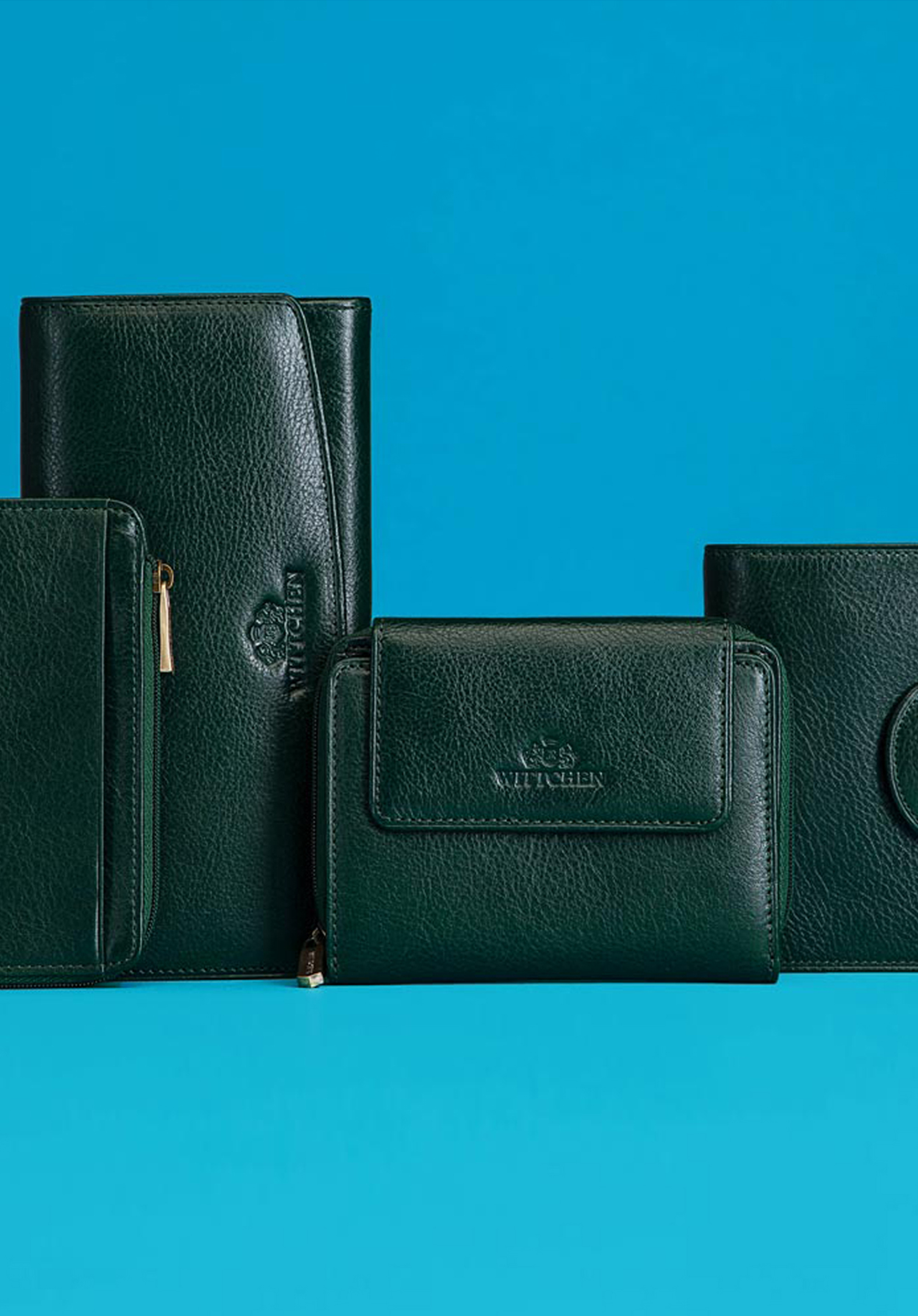 Damski skórzany portfel na zatrzask