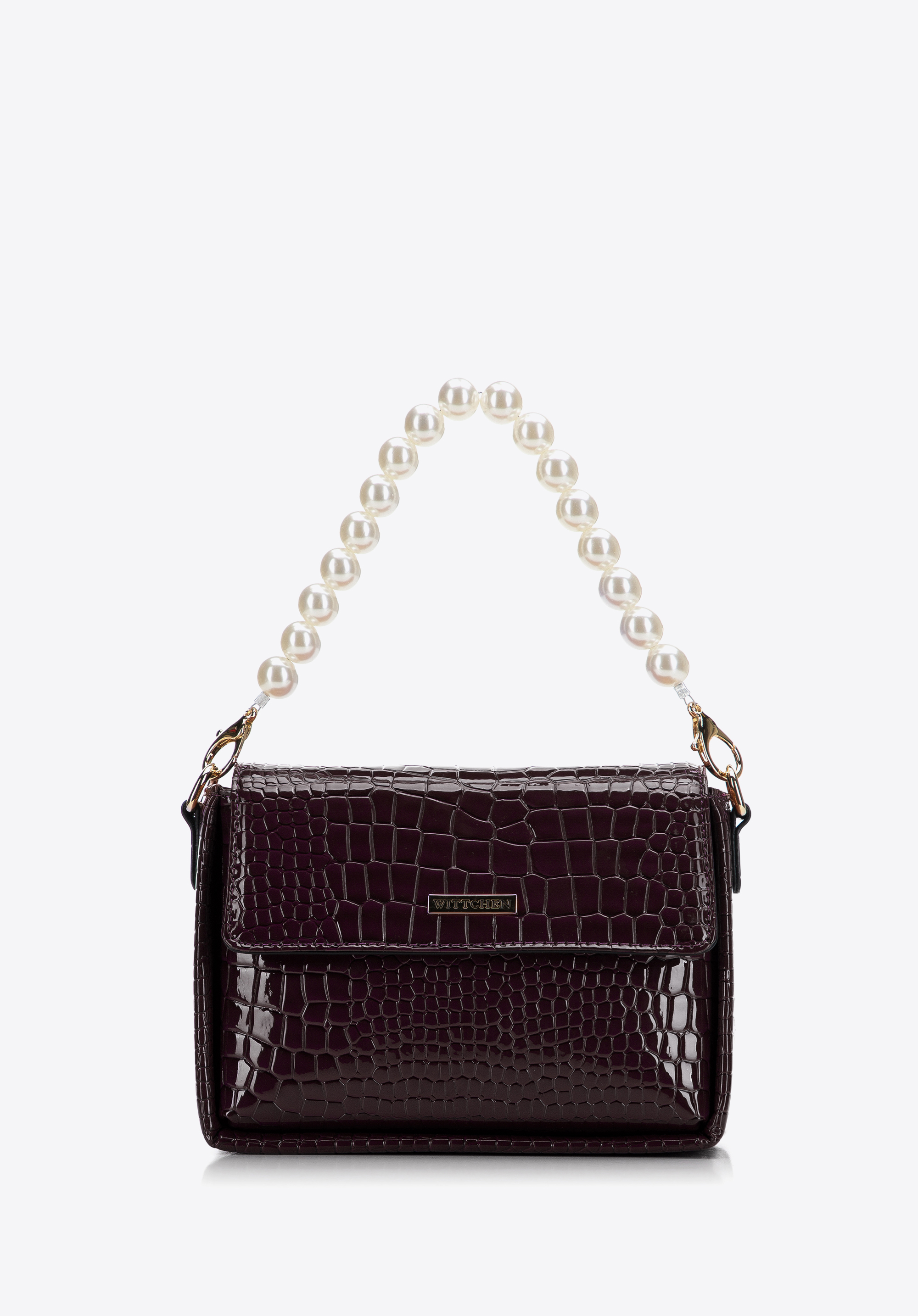 Damska minitorebka z rączką z koralików