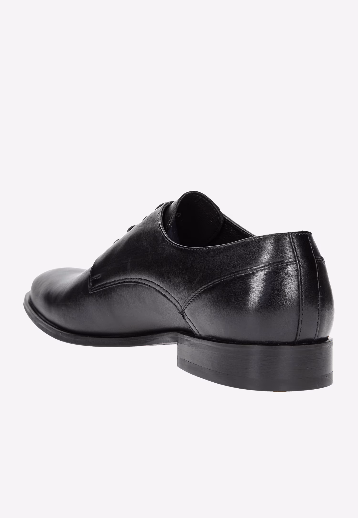 Ciemnobrązowe wizytowe półbuty męskie ze skóry licowej