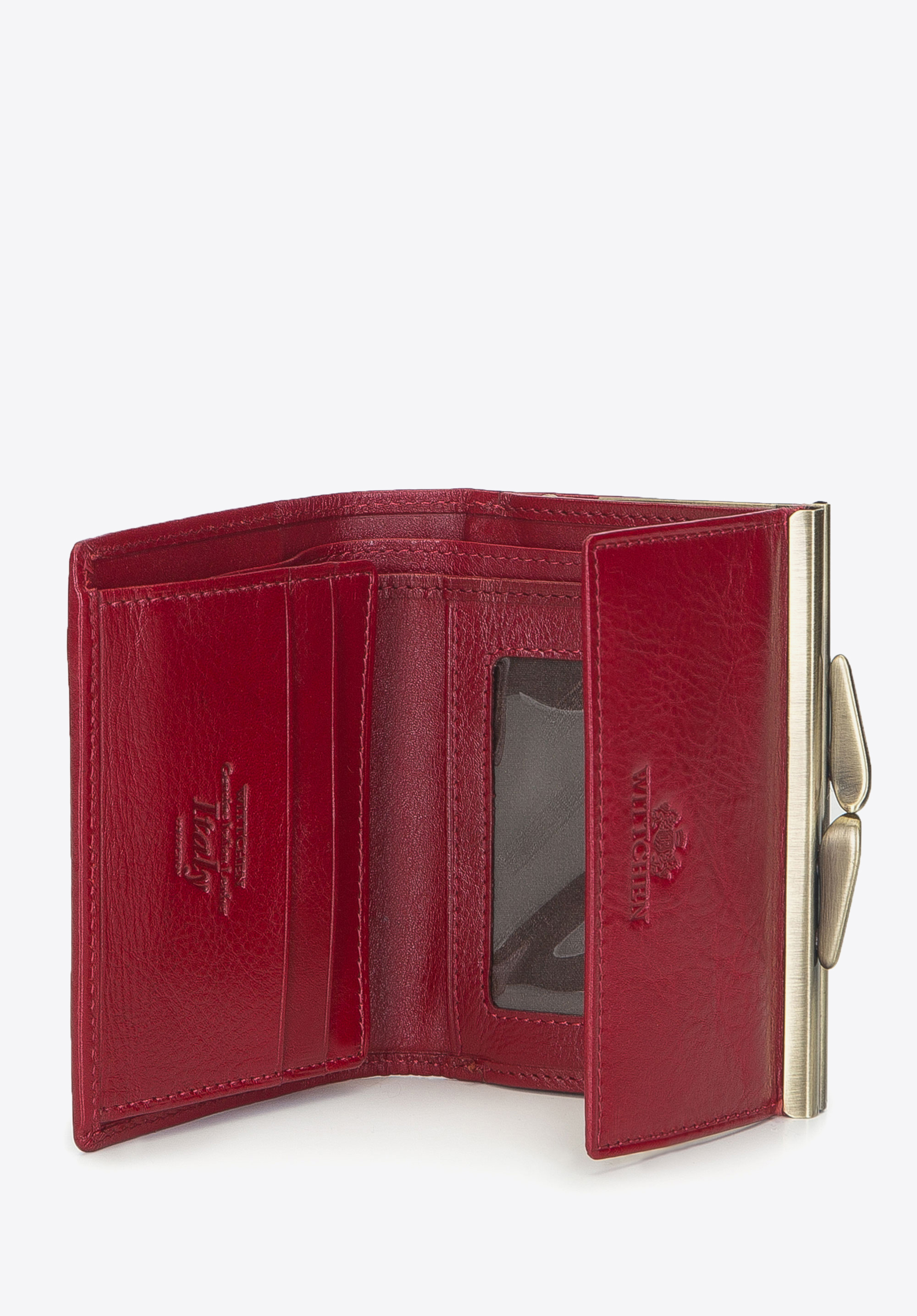 Damski portfel ze skóry na bigiel mały