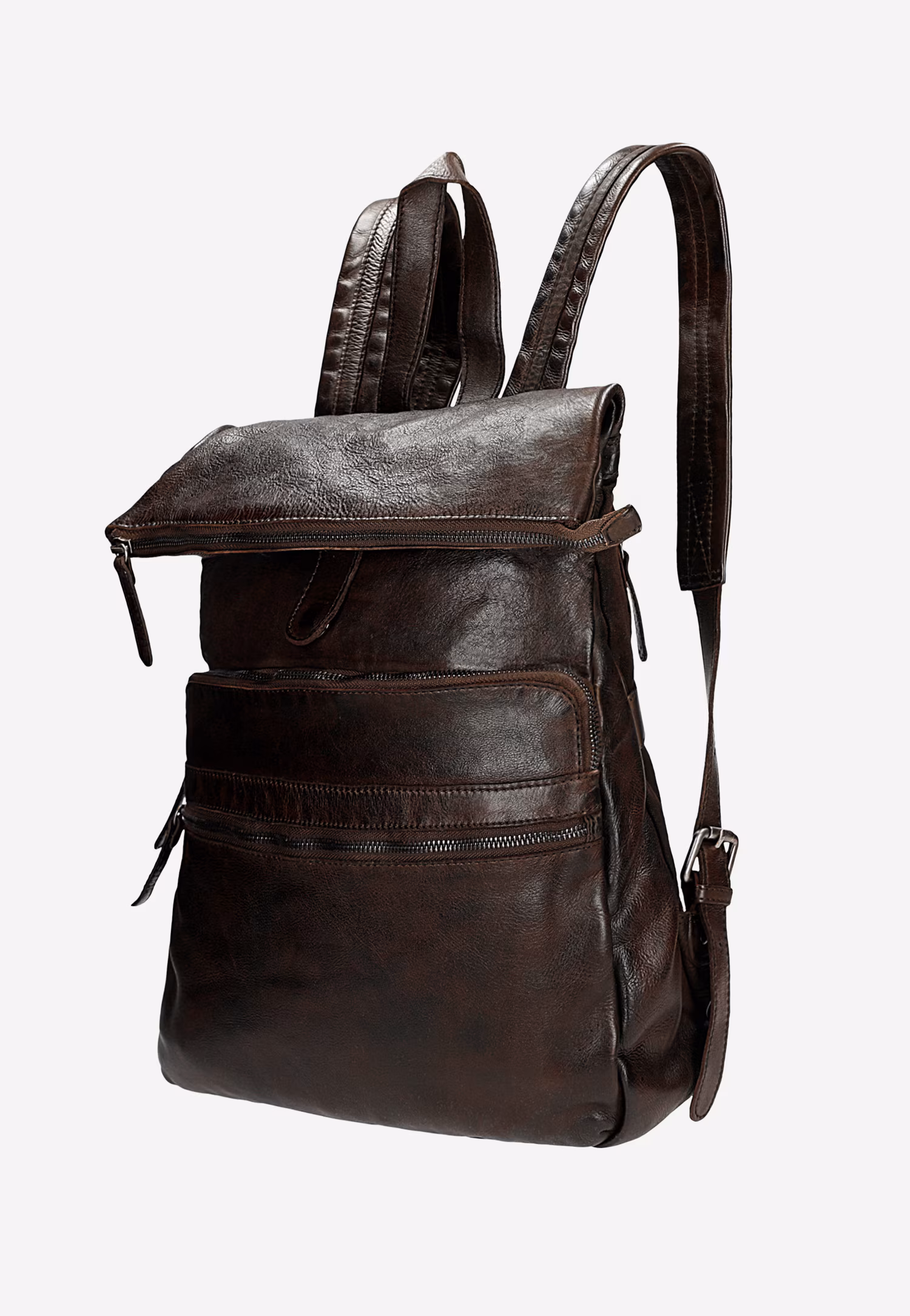 Ciemnobrązowy miejski plecak męski