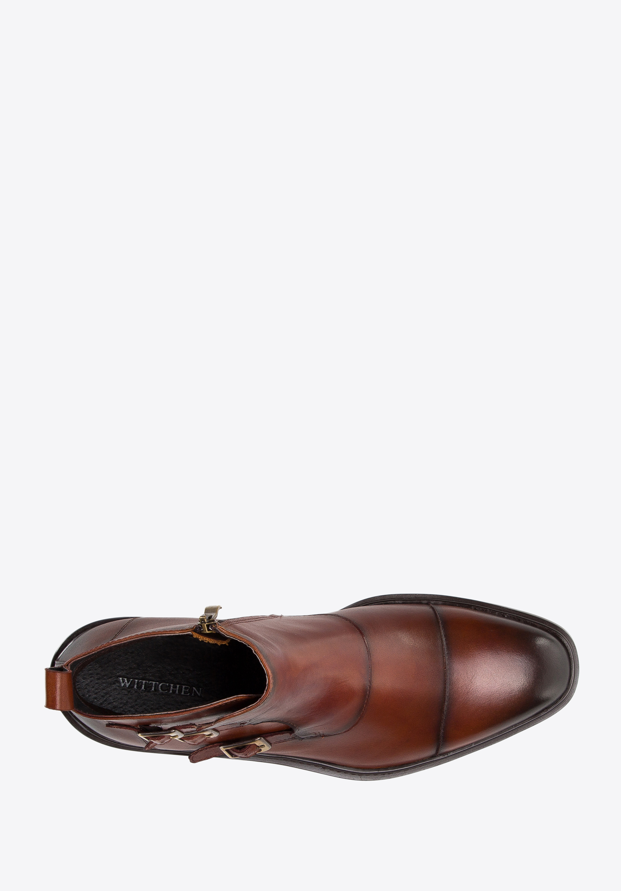 Męskie trzewiki skórzane z klamrami