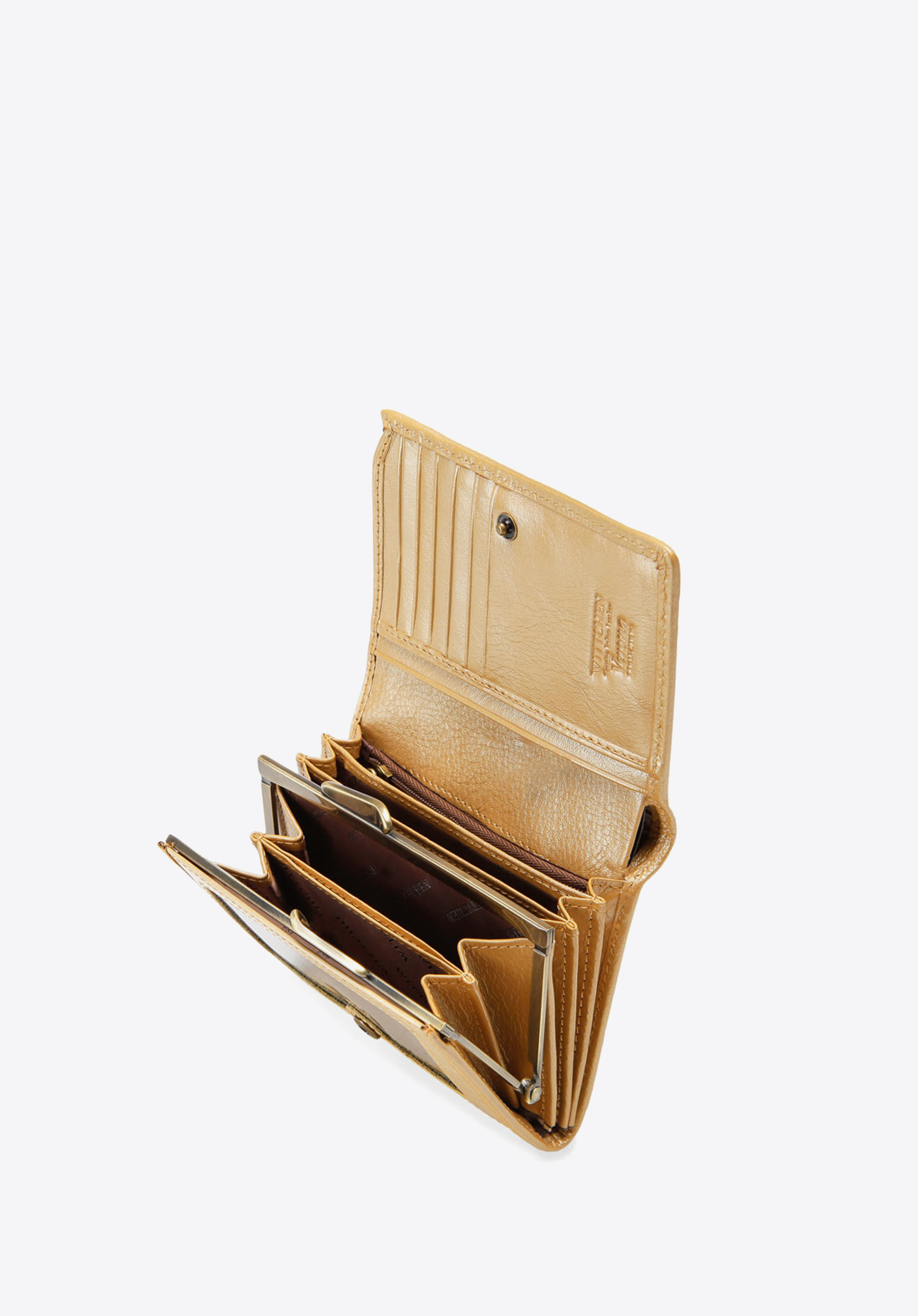 Damski portfel ze skóry lakierowany średni