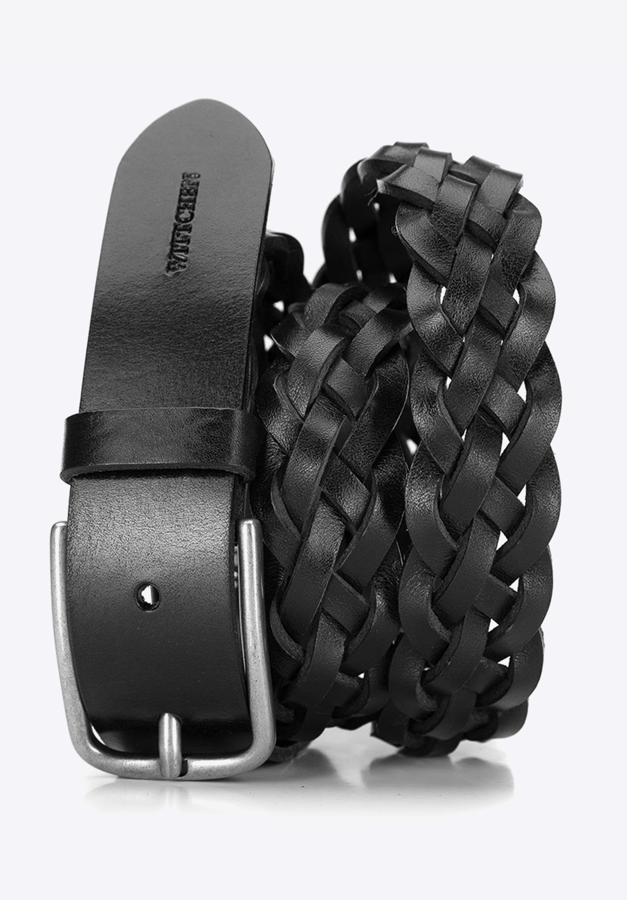 Męski pasek ze skóry pleciony