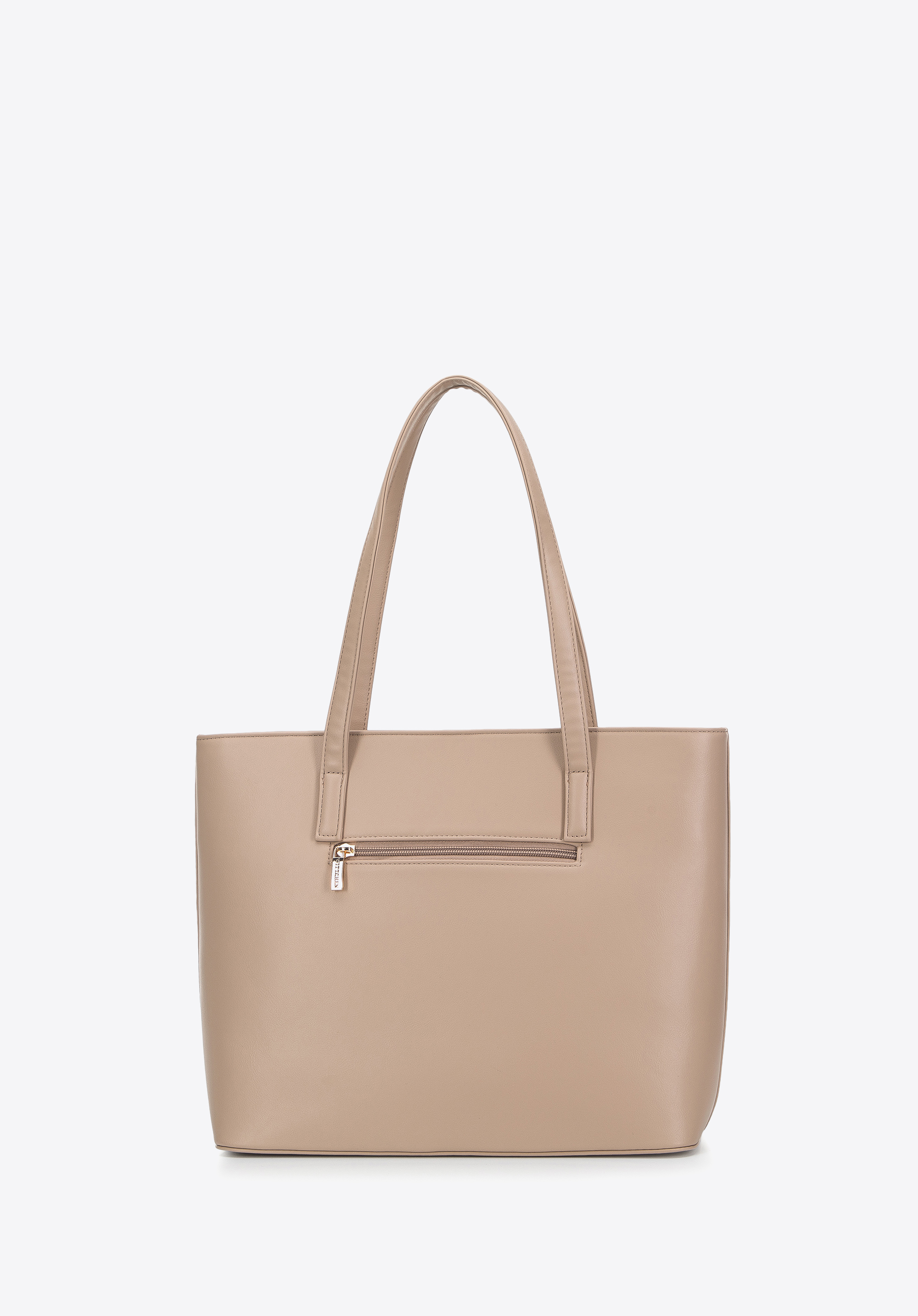 Torebka shopperka z ekoskóry z klamerką