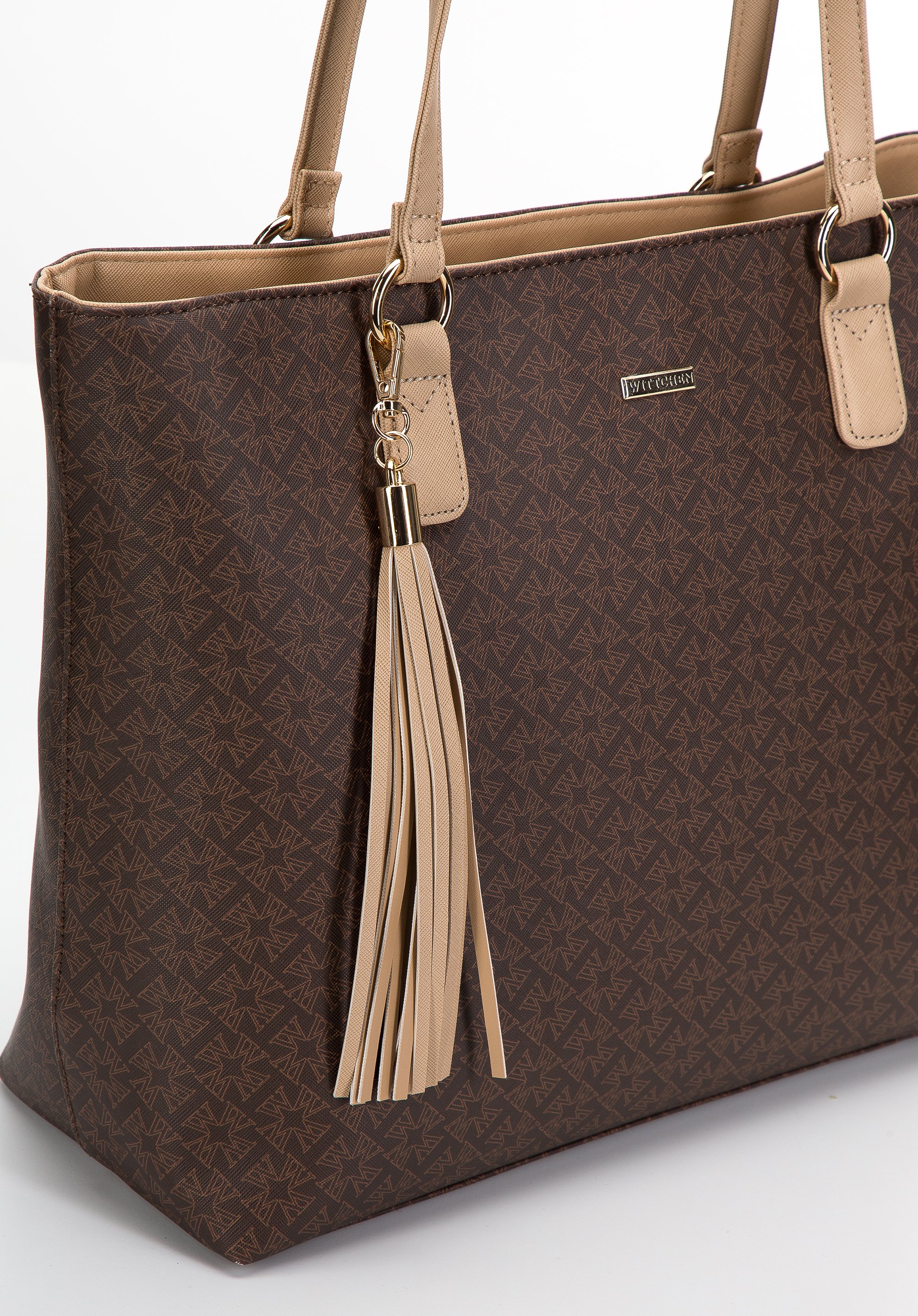 Torebka shopperka z ekoskóry w monogram