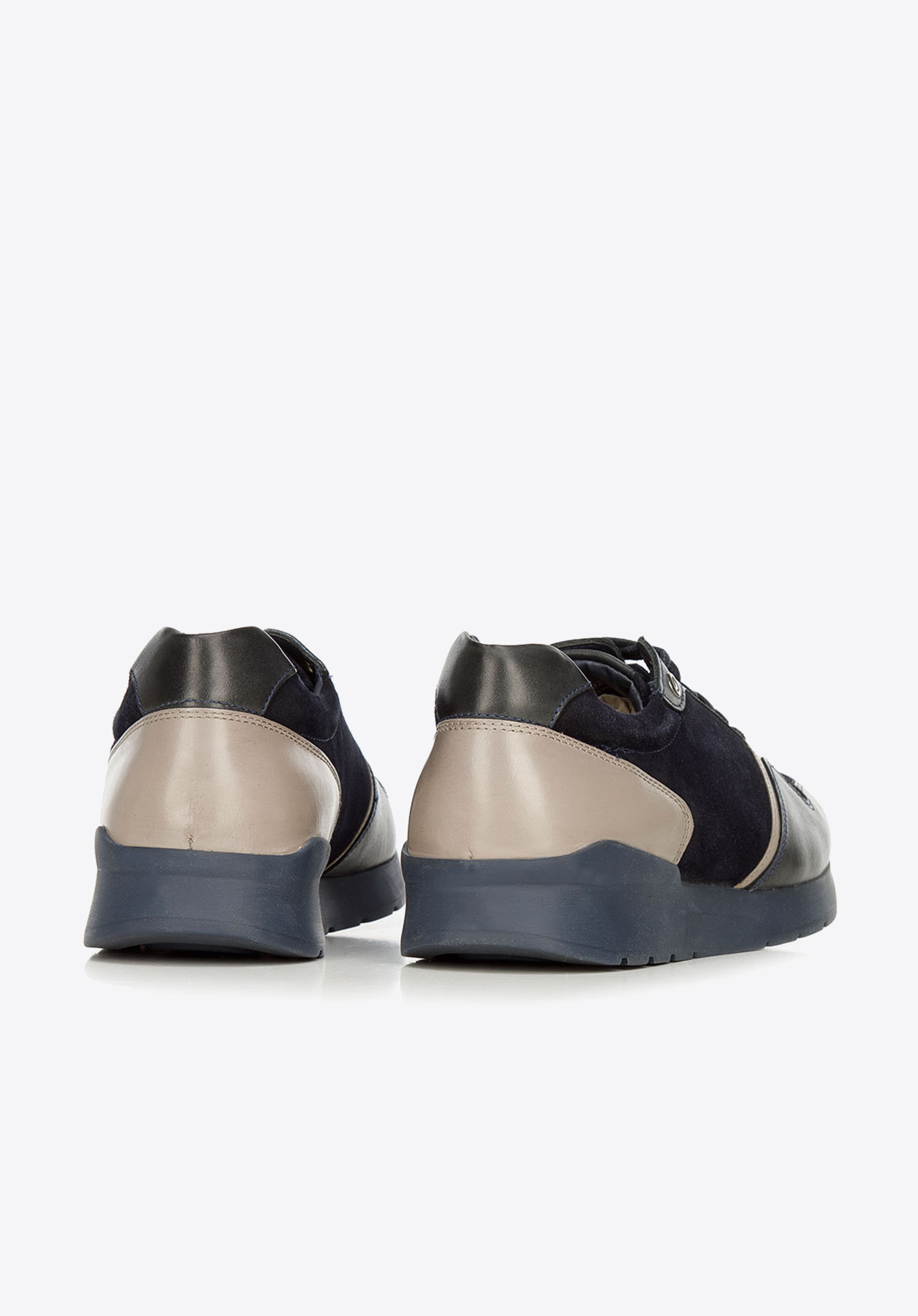 Męskie sneakersy ze skóry zamszowej i licowej