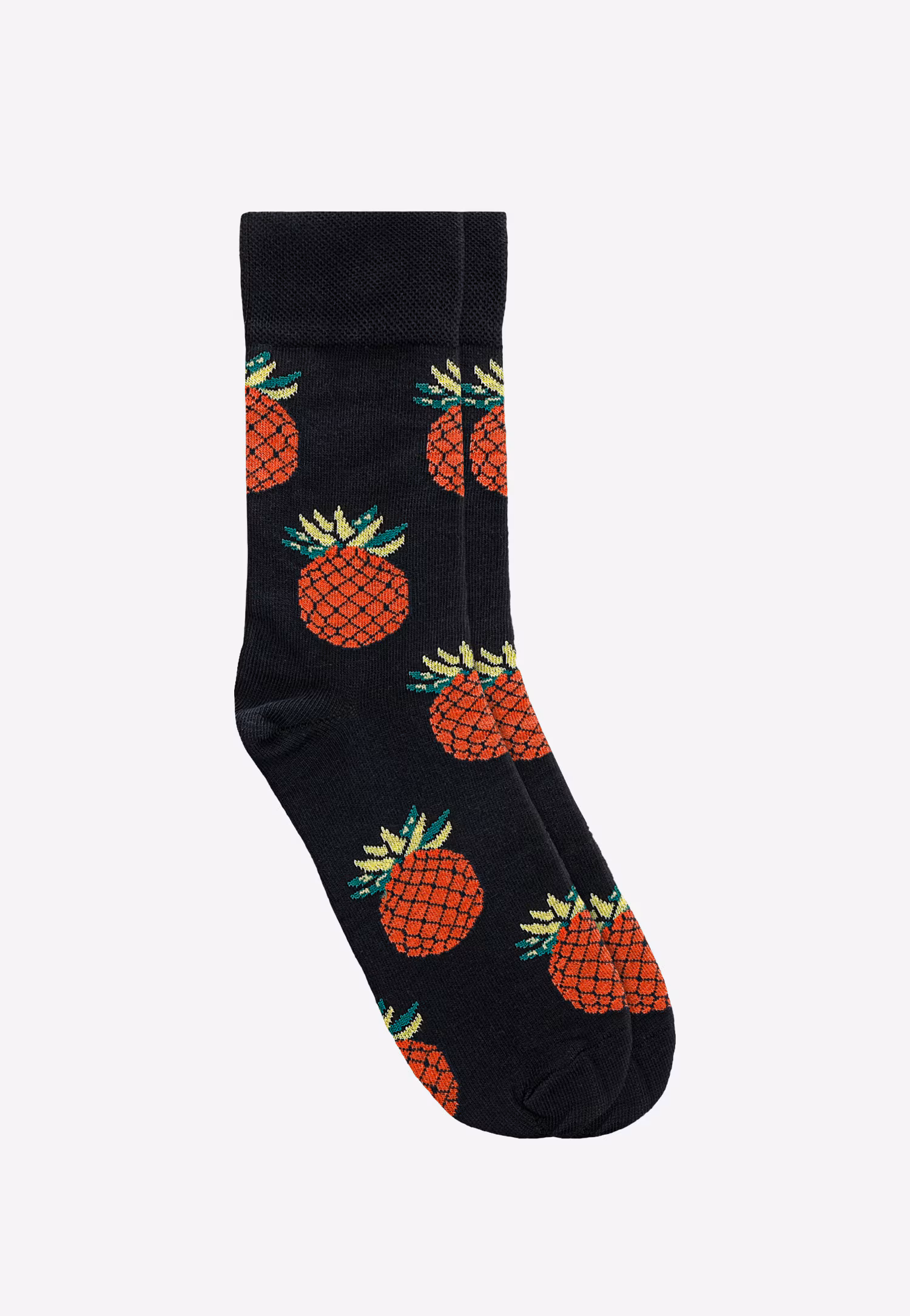 Wysokie granatowe skarpety w print ananasa