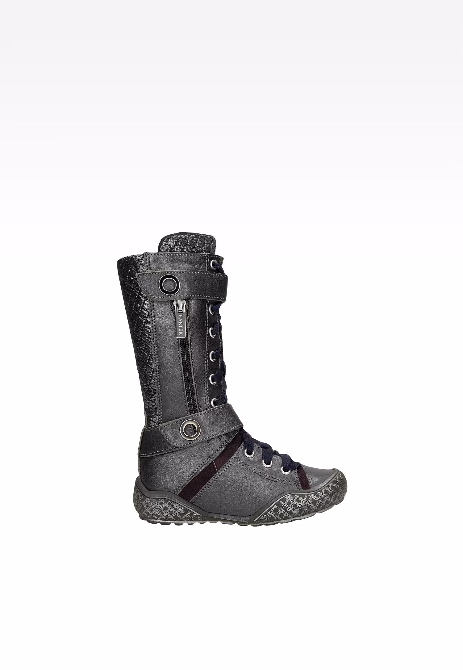 Ciemnoszare kozaki BARTEK ze skóry licowej T-44741/03H