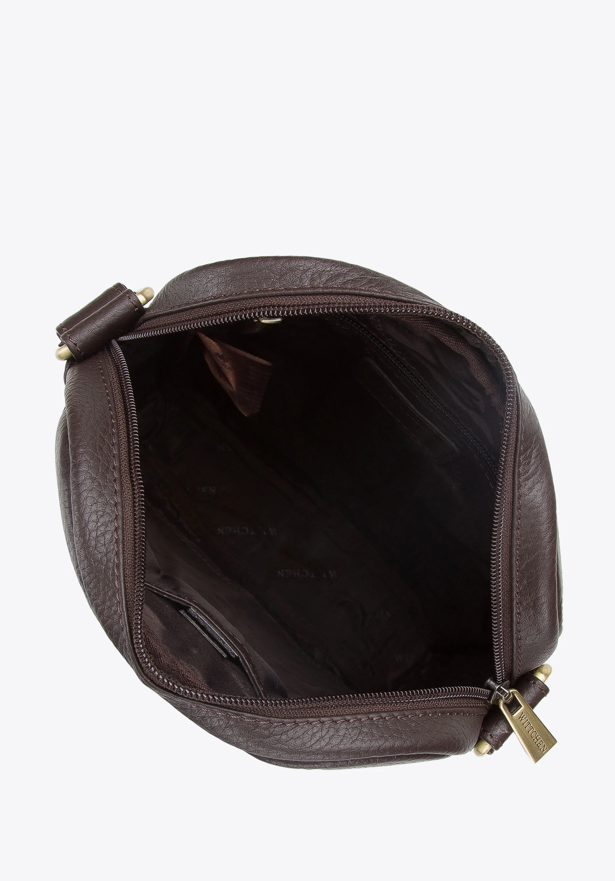 Męska listonoszka skórzana z pionowym suwakiem