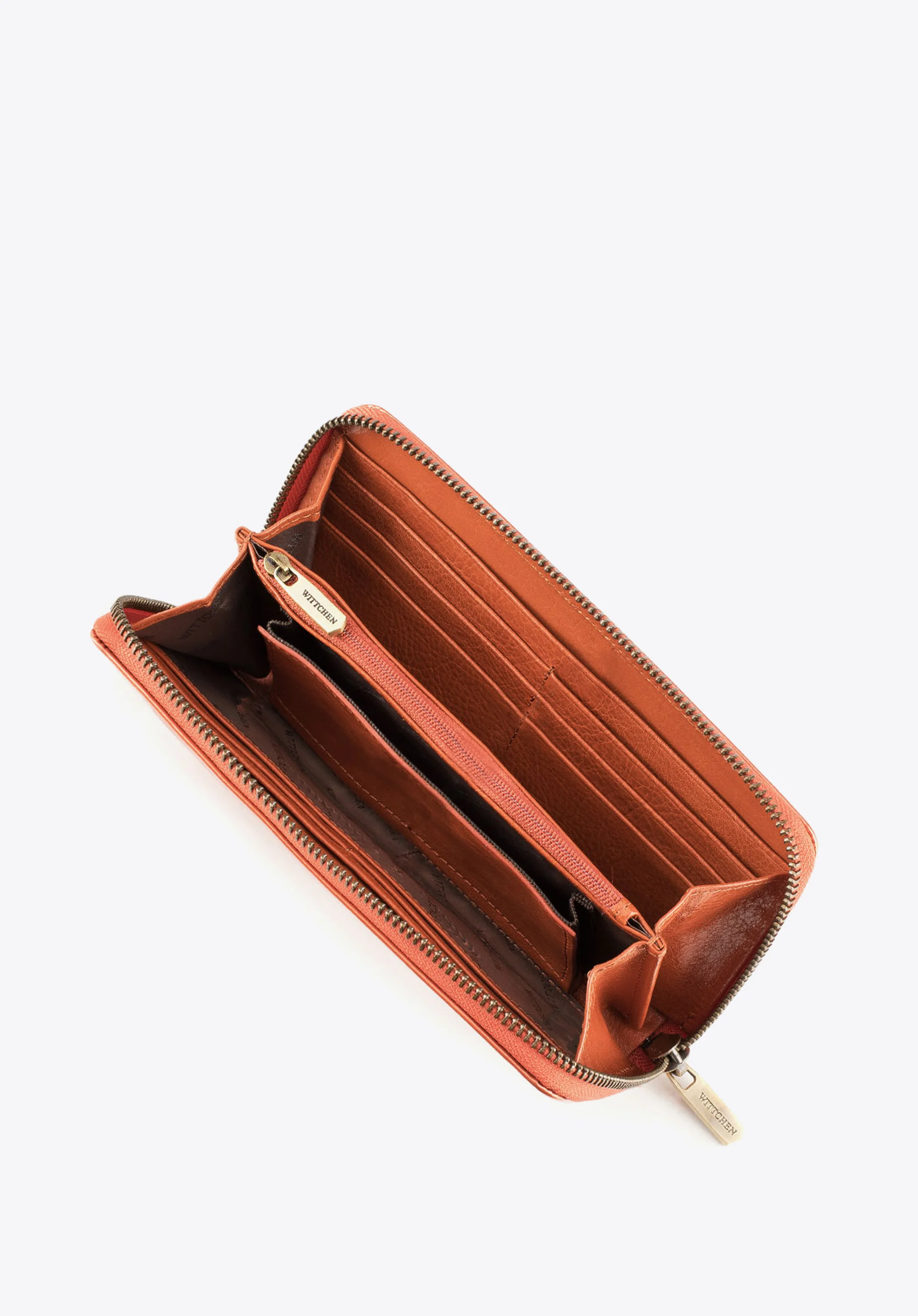 Damski portfel skórzany lakierowany na zamek