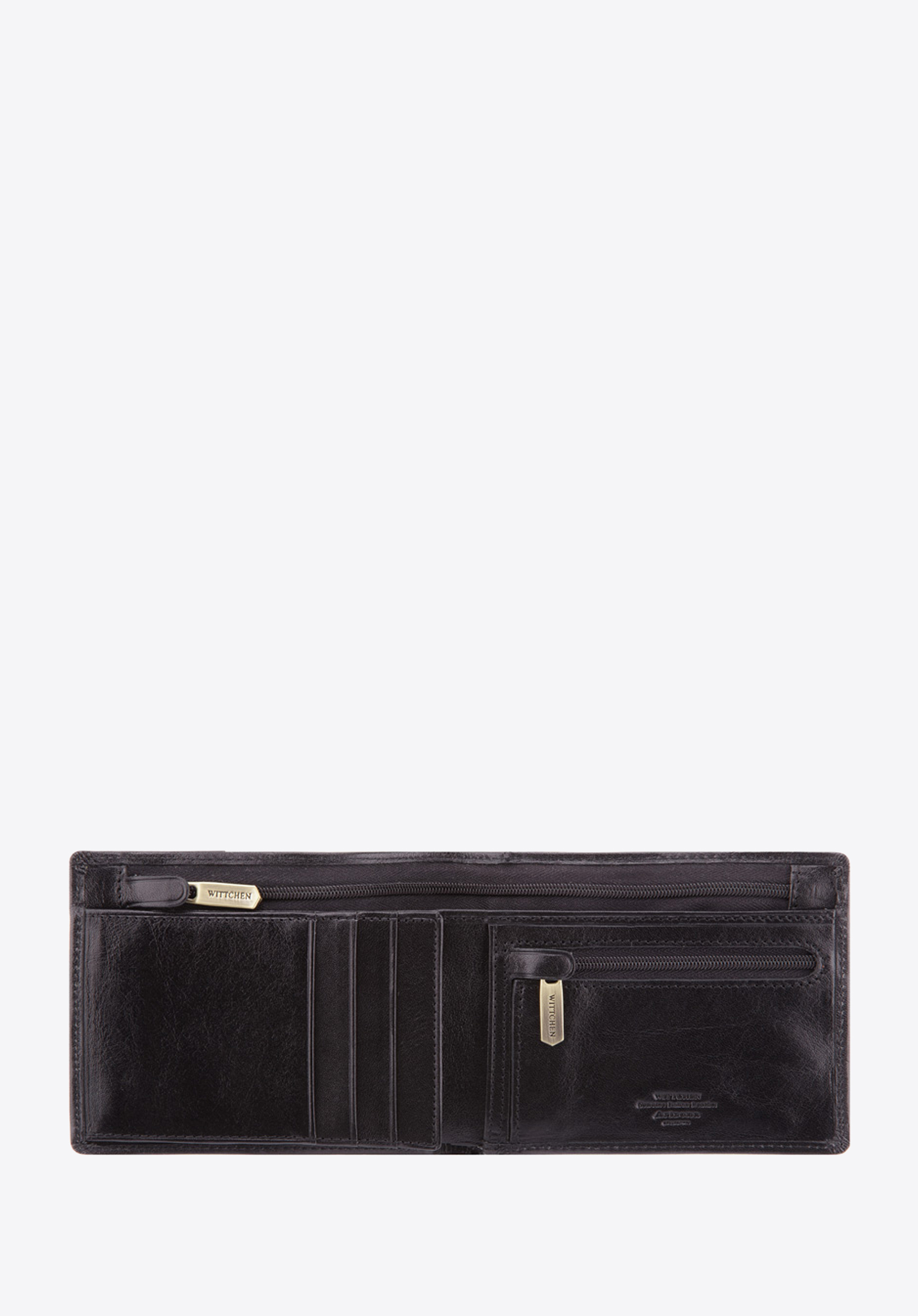 Męski portfel skórzany z dwoma suwakami