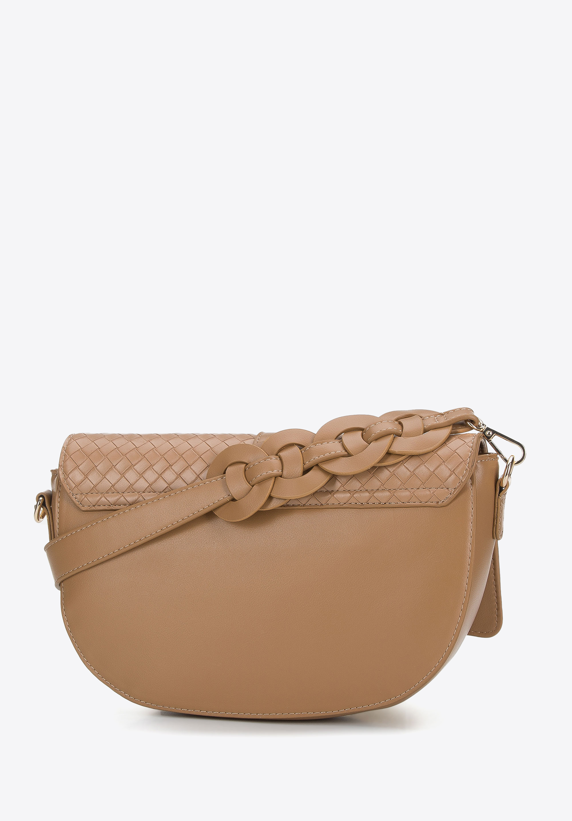 Torebka półksiężyc z plecionką