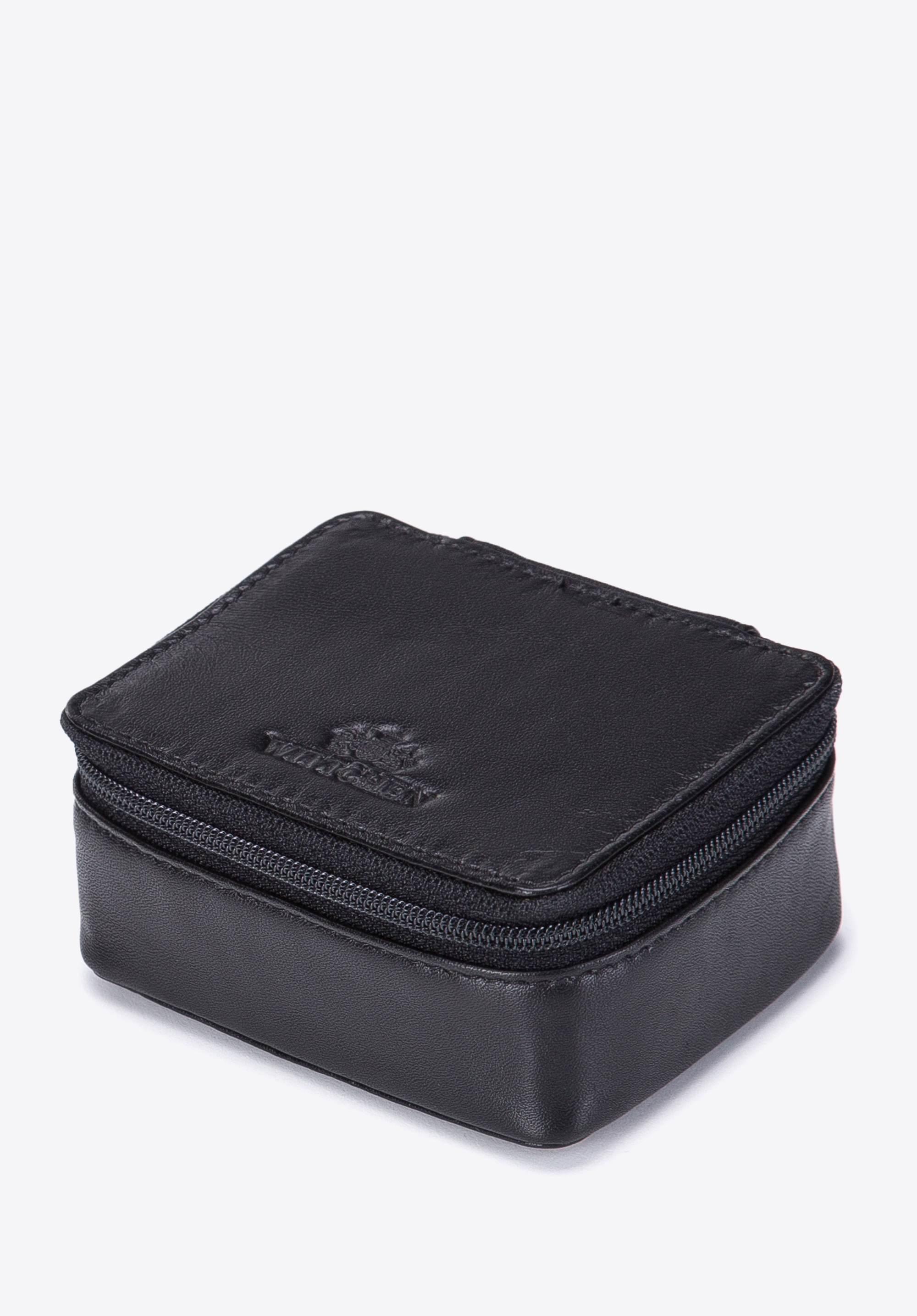 Minikosmetyczka skórzana pudełkowa