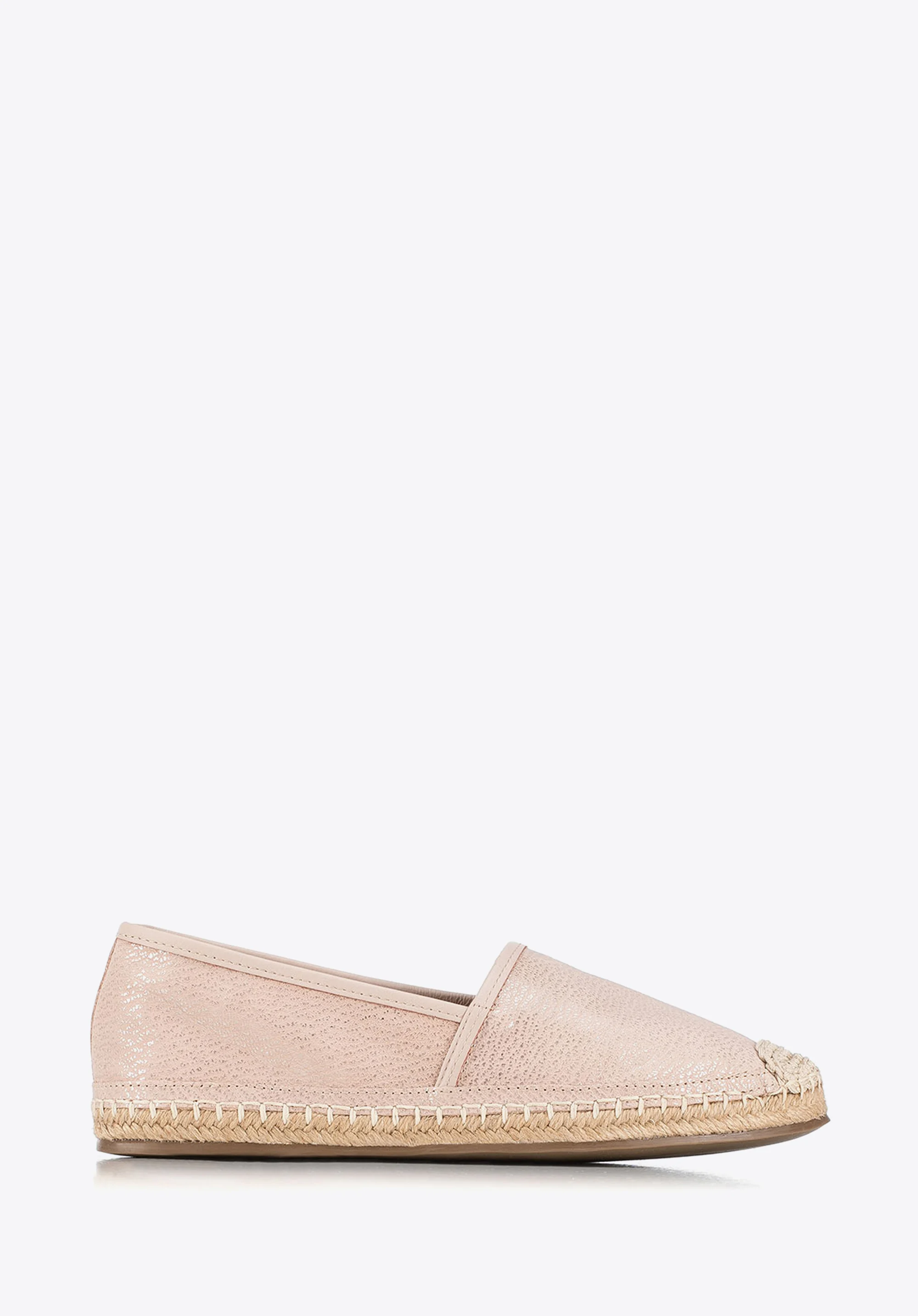 Damskie espadryle z połyskliwego nubuku