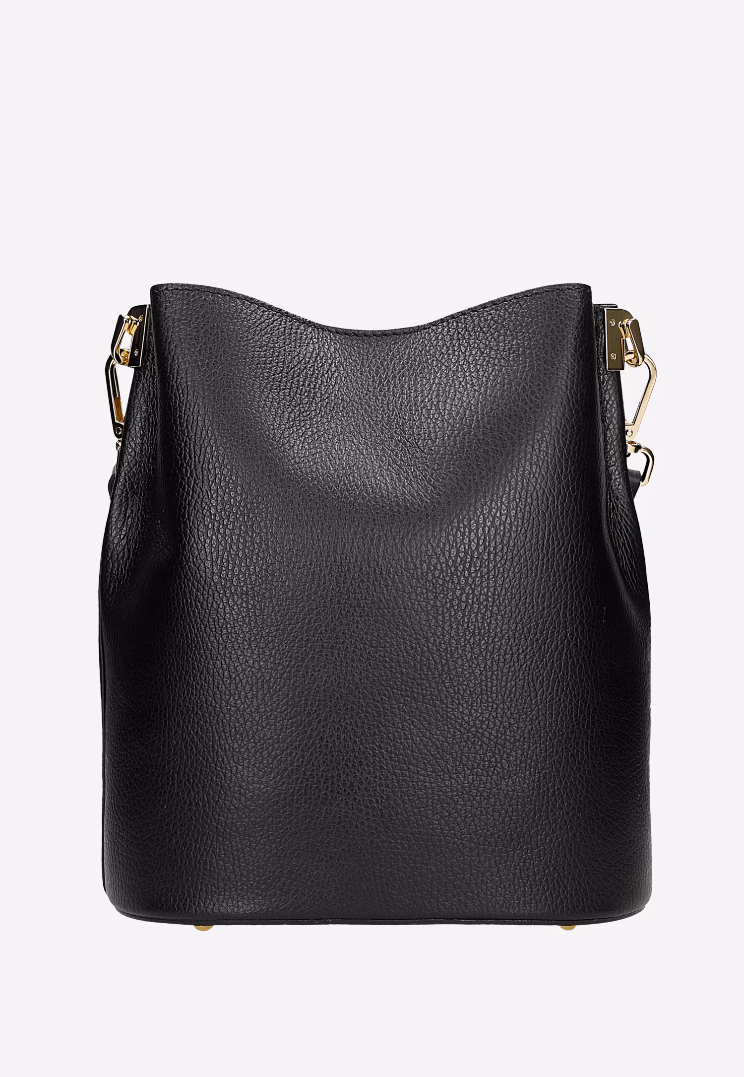 Beżowa skórzana torebka damska bucket bag