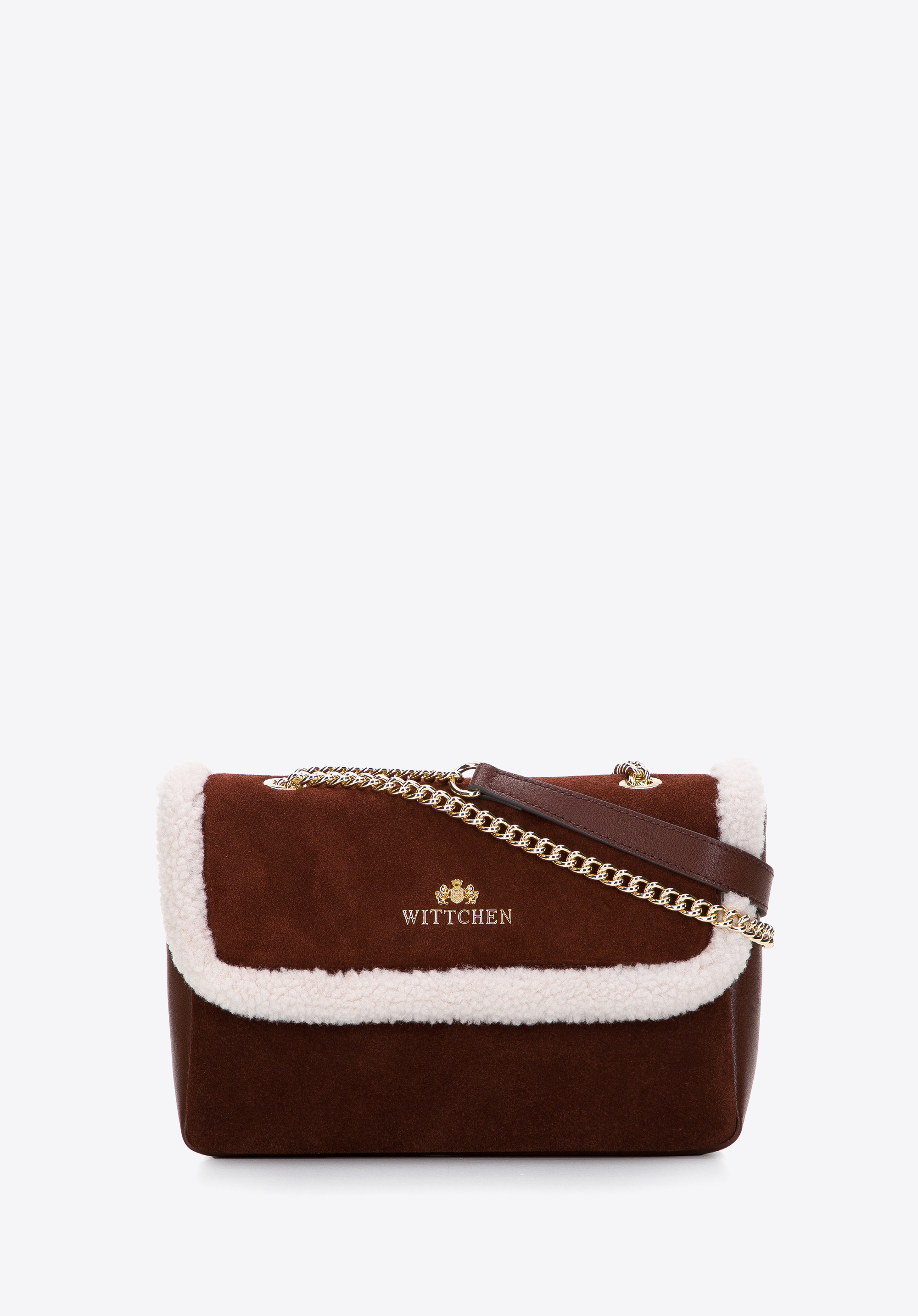 Damska listonoszka skórzana ze sztucznym futerkiem