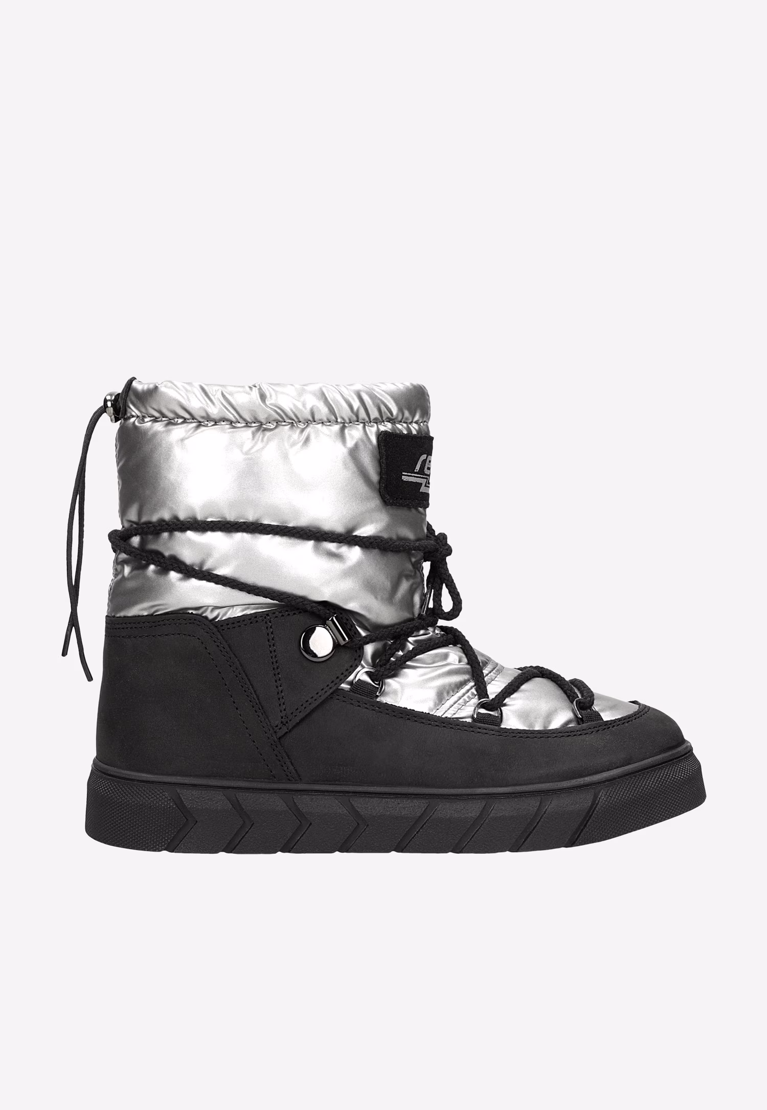 Czarne wiązane śniegowce damskie RELAKS