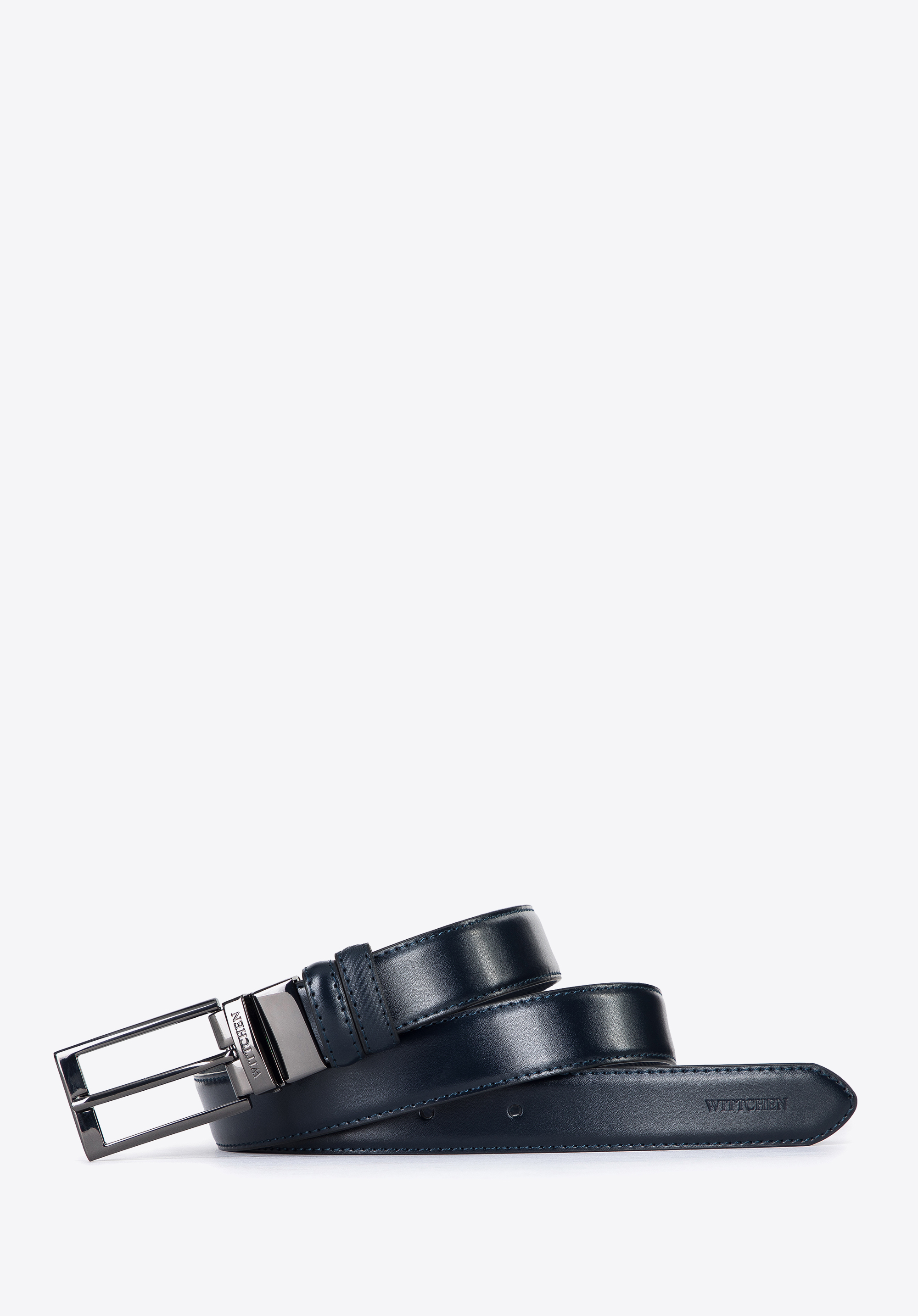 Męski pasek skórzany dwustronny wąski