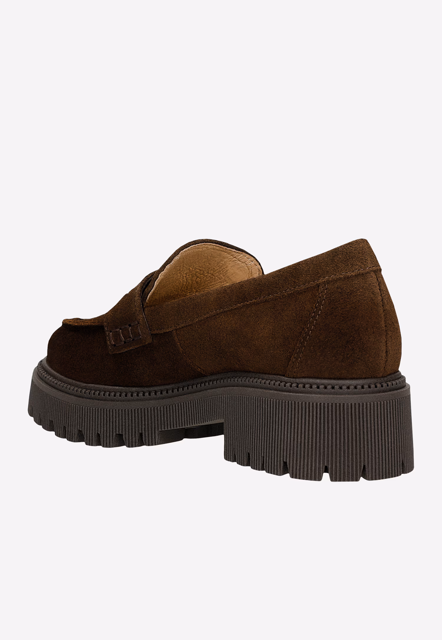 Brązowe mokasyny na masywnej podeszwie