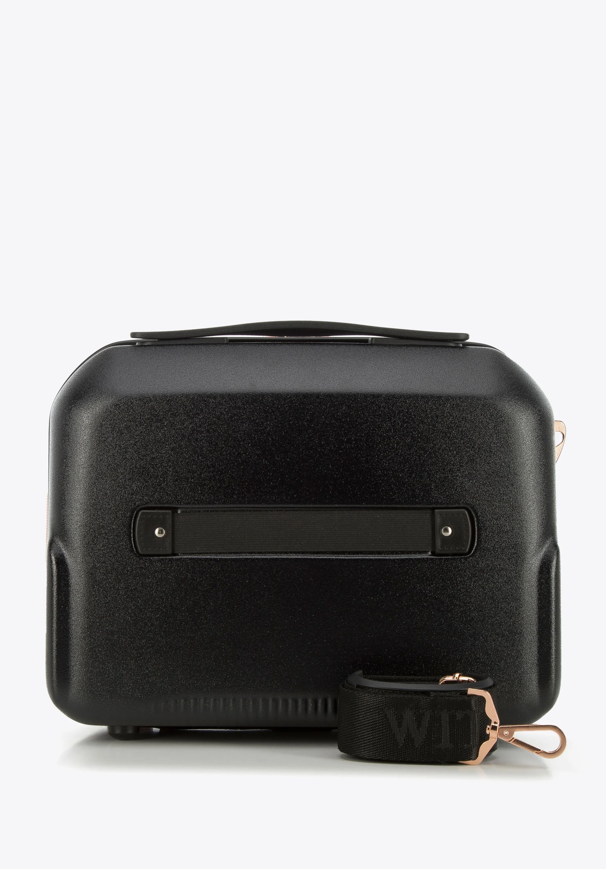 Walizka kabinowa z polikarbonu z suwakiem w kolorze różowego złota