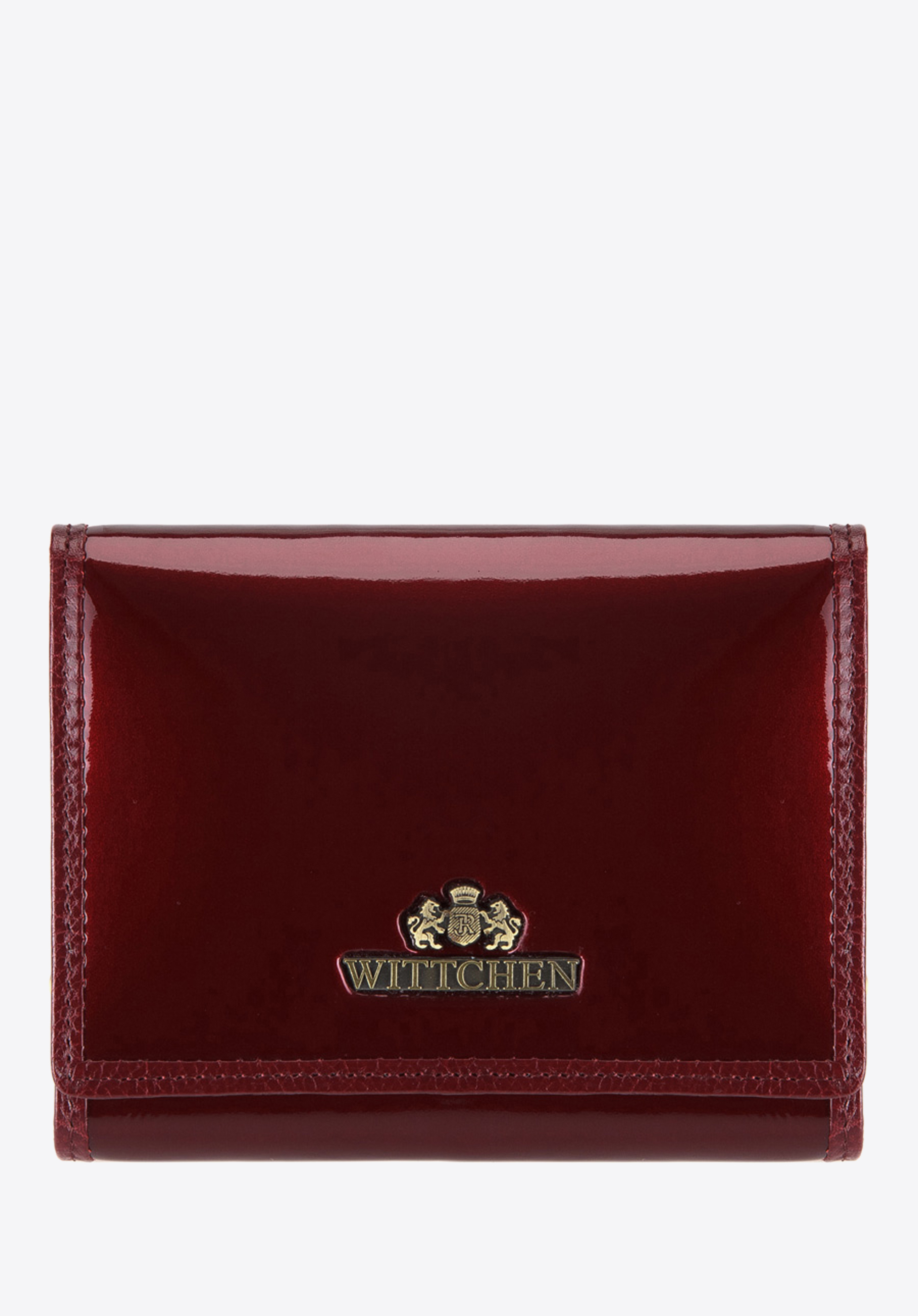 Damski portfel ze skóry lakierowany średni