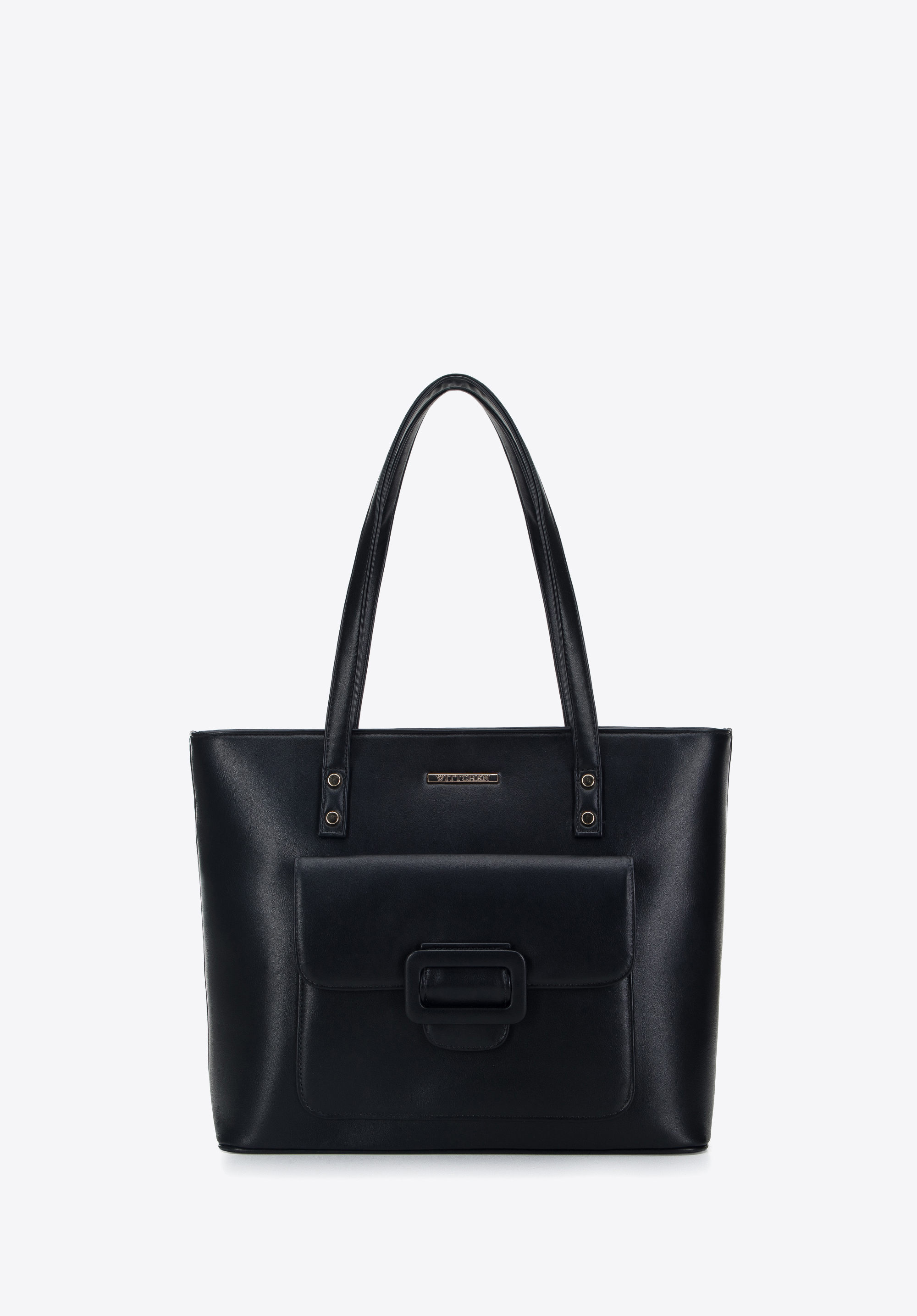 Torebka shopperka z ekoskóry z klamerką