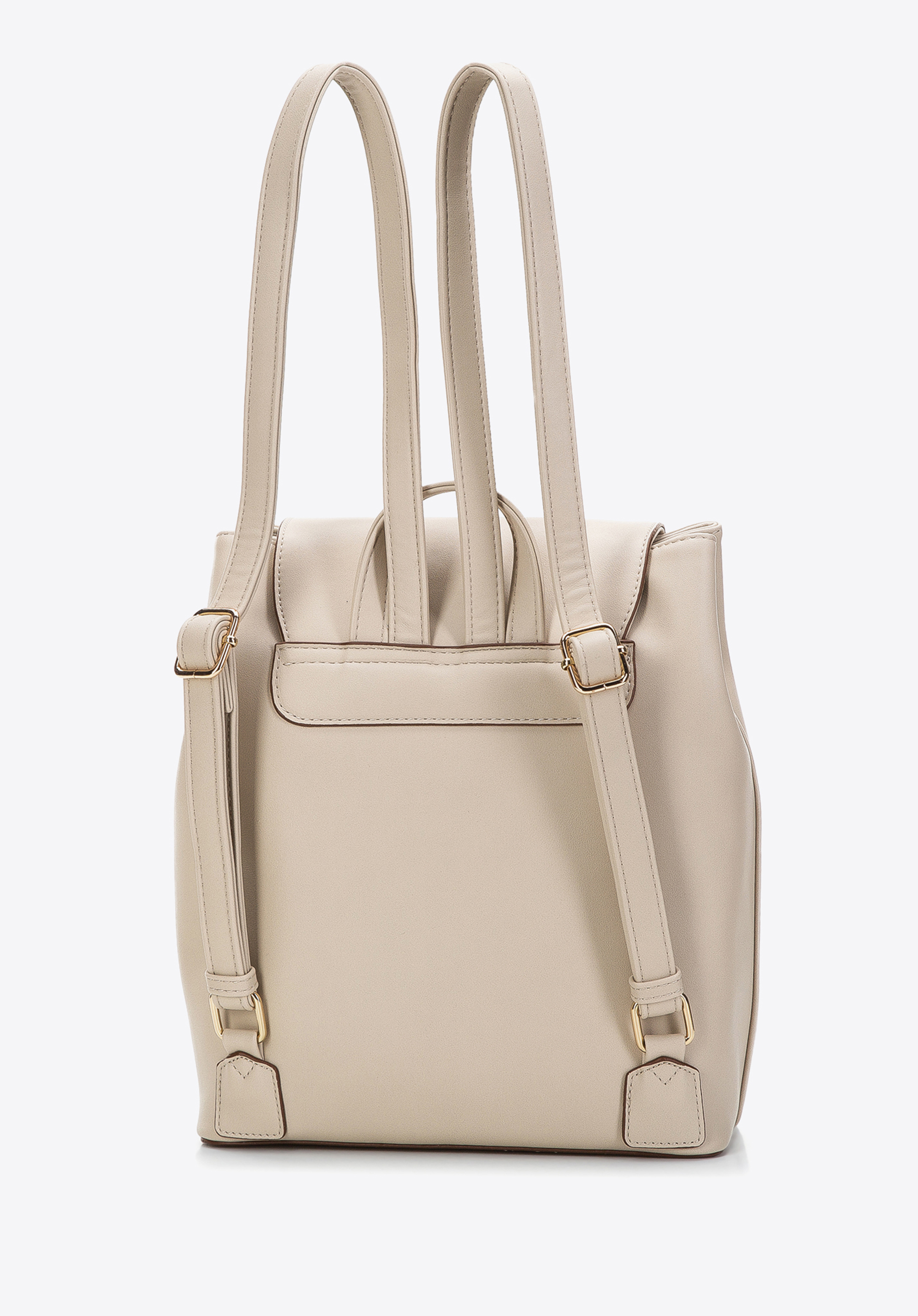 Damski plecak z ekoskóry z pionowymi kieszeniami