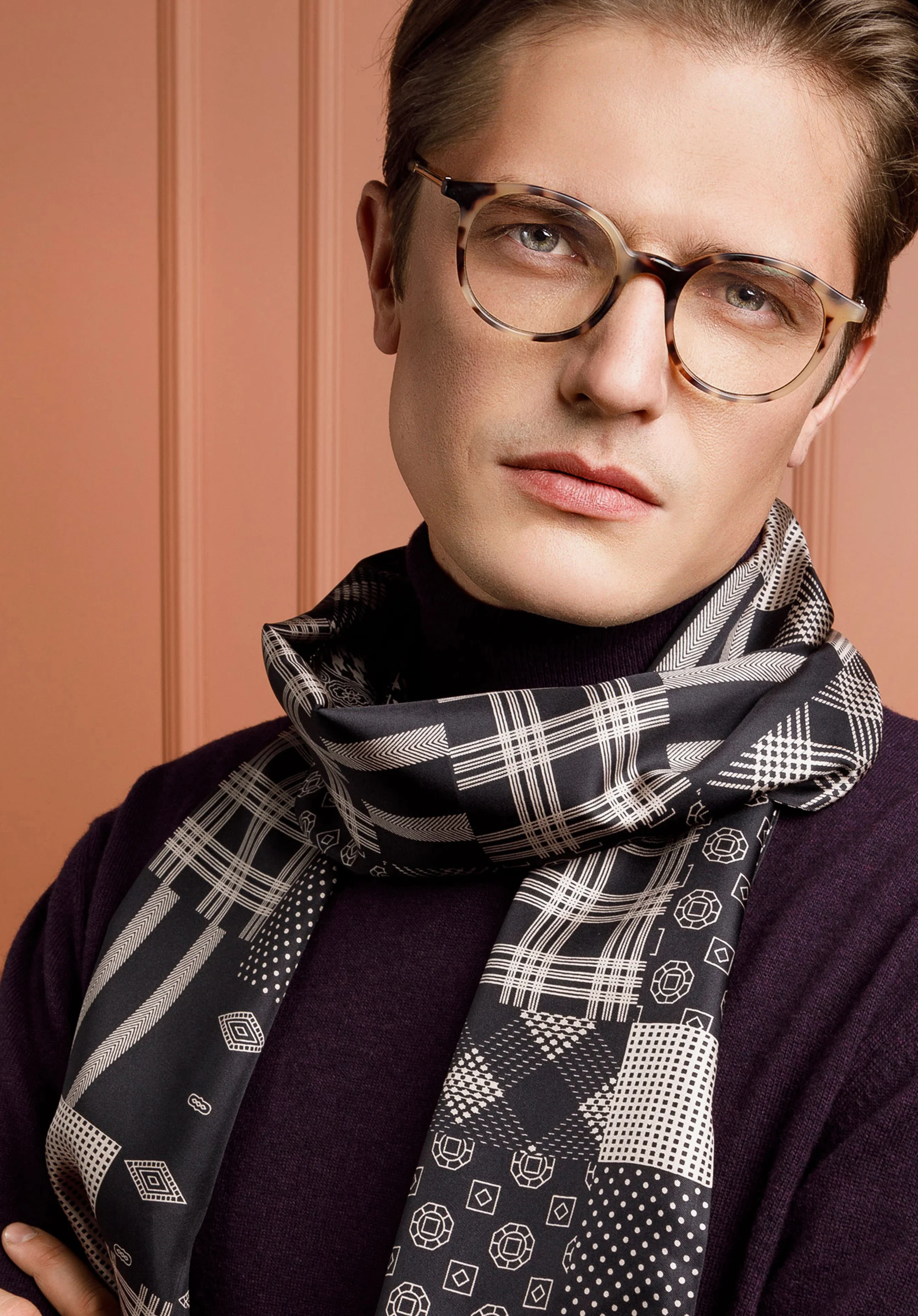 Męski szal z jedwabiu