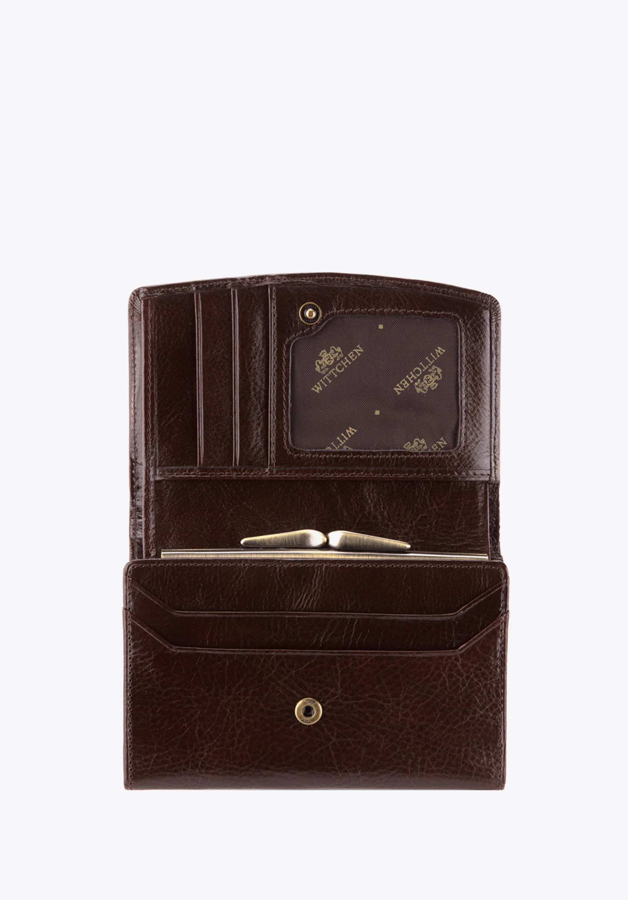 Damski portfel skórzany z kieszonką na bigiel