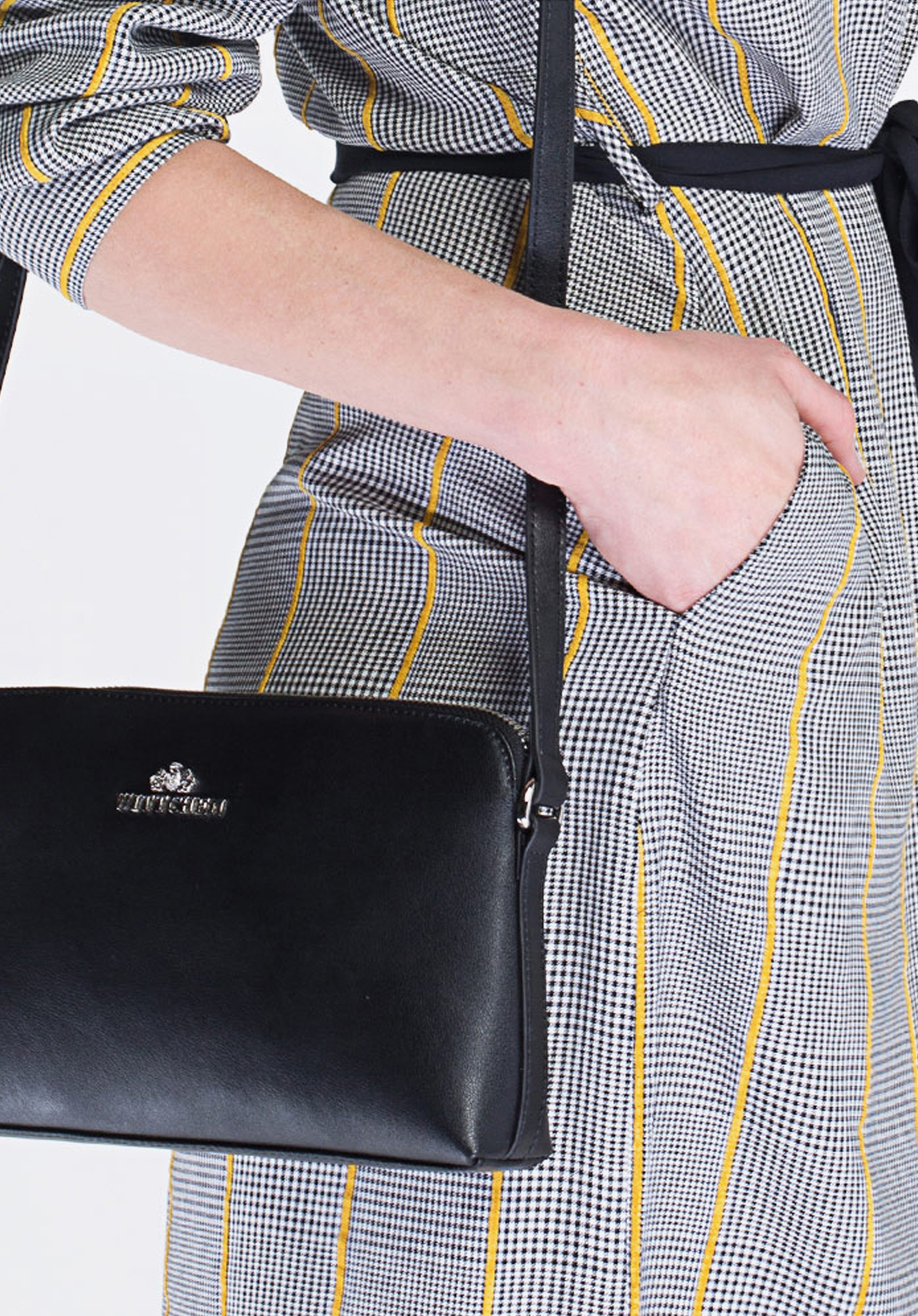 Damska listonoszka ze skóry metaliczna