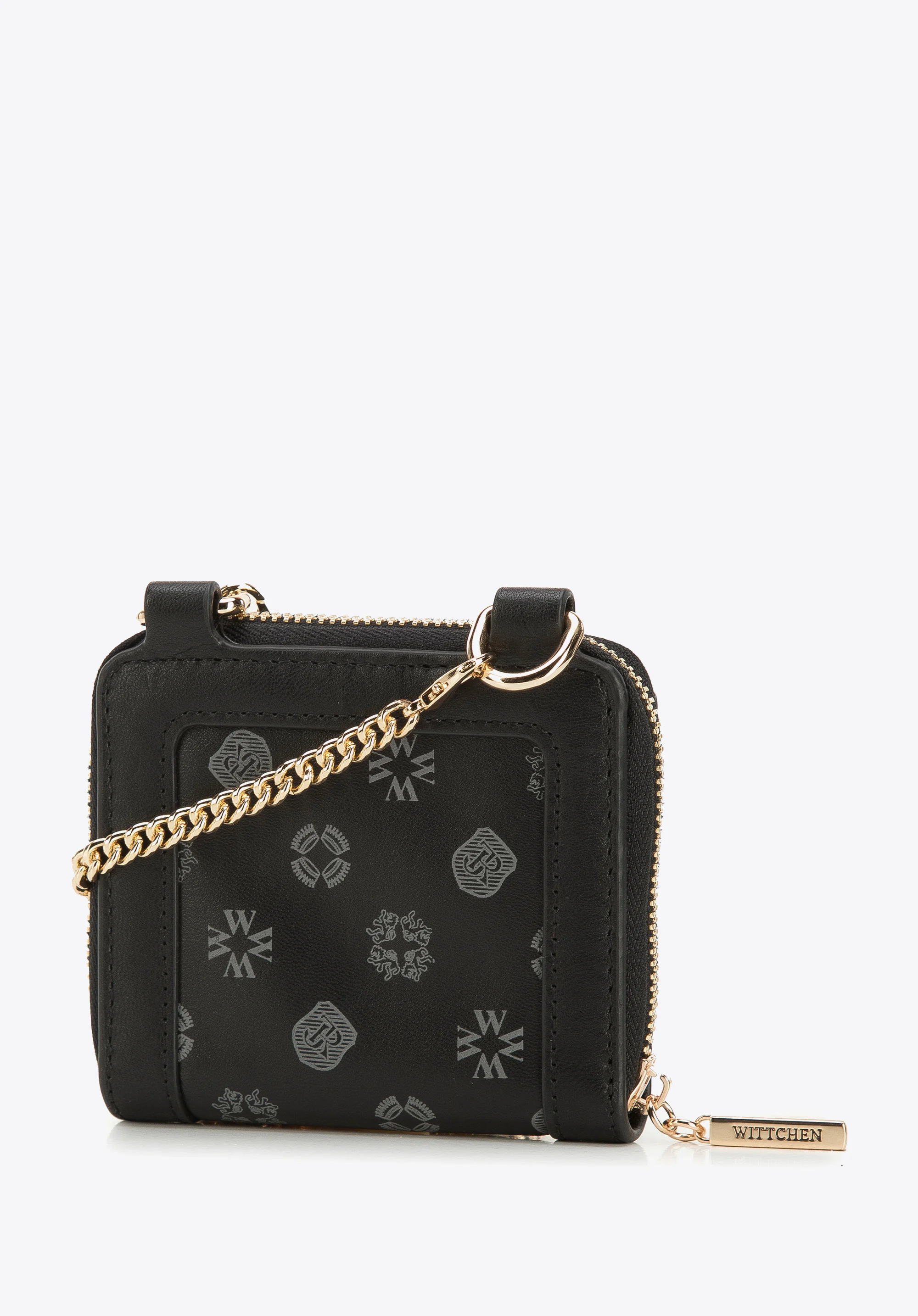 Damski portfel skórzany na łańcuszku