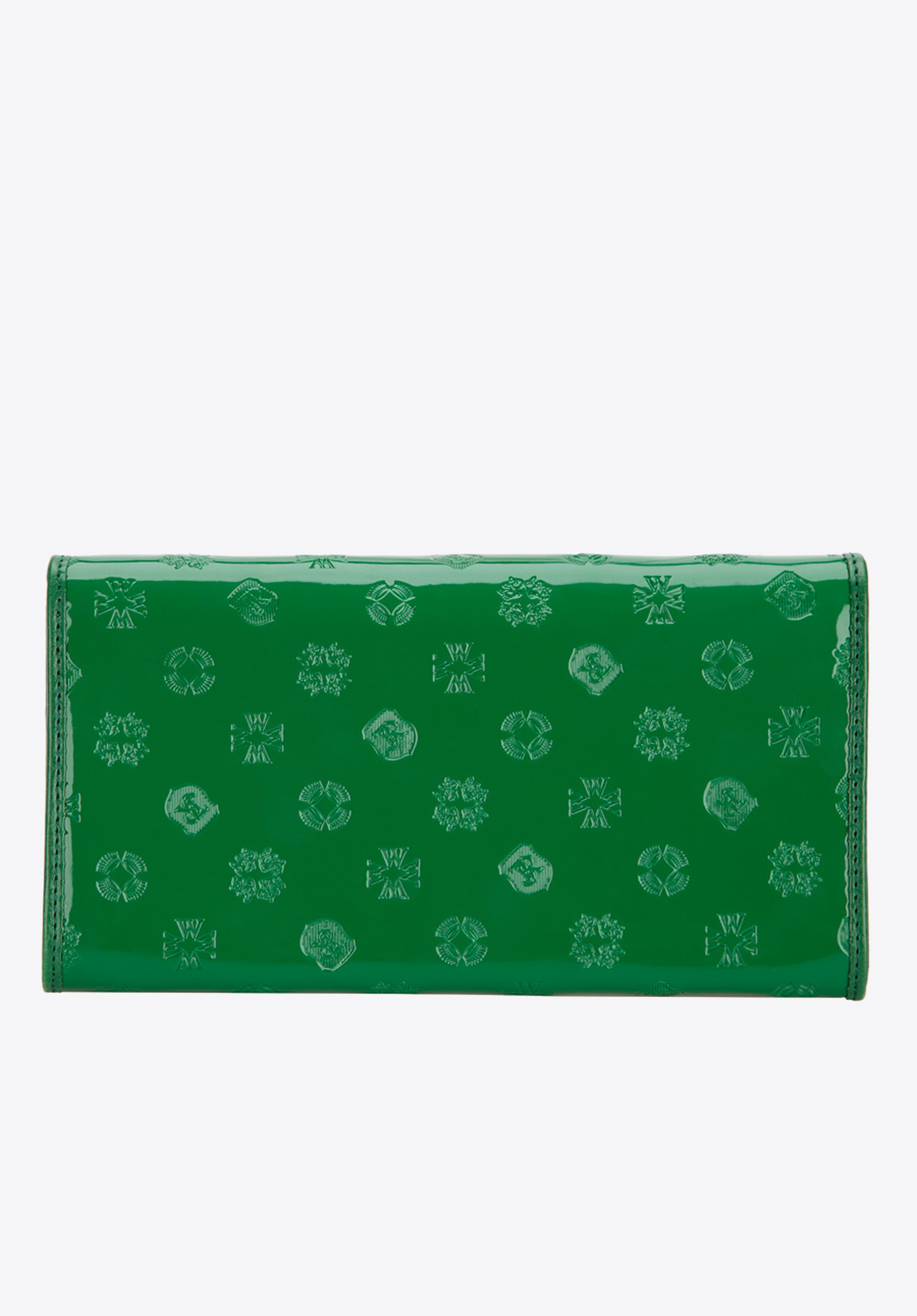 Damski portfel skórzany lakierowany z monogramem