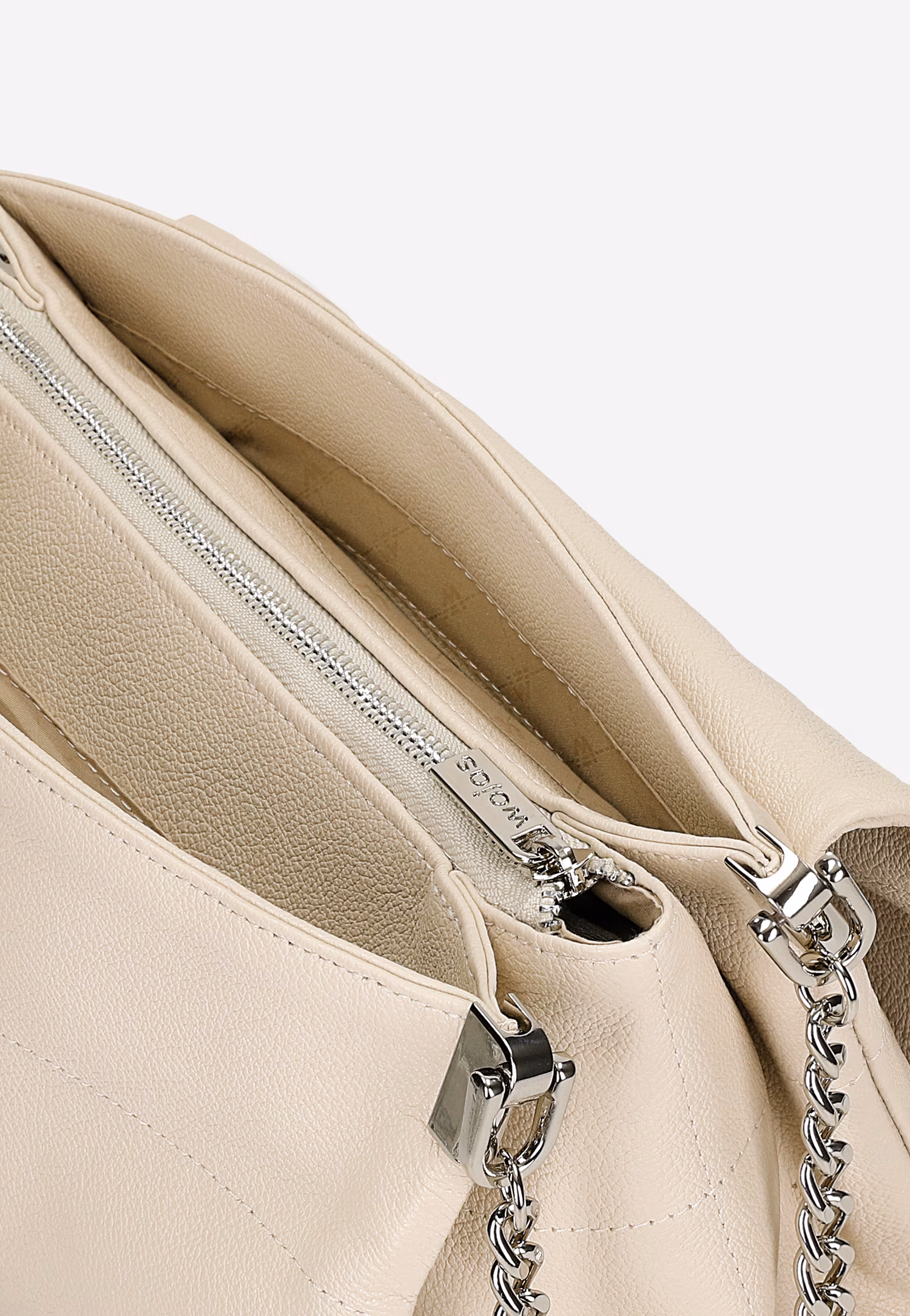 Mała beżowa skórzana torebka na co dzień