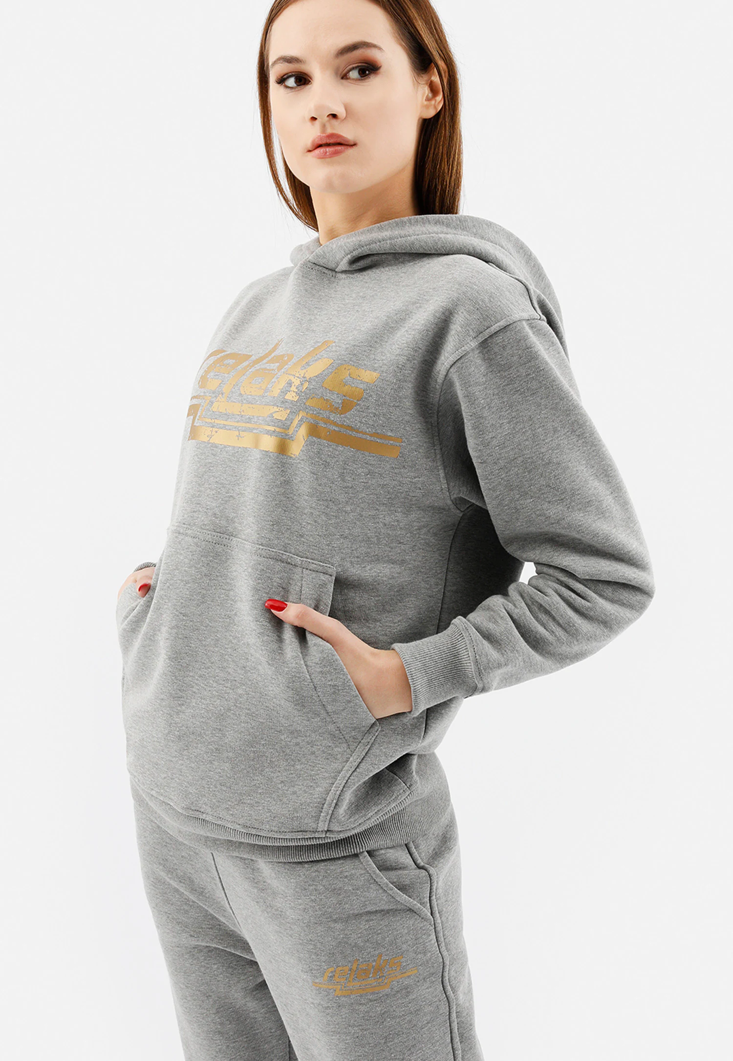 Czarna bluza damska z kapturem RELAKS