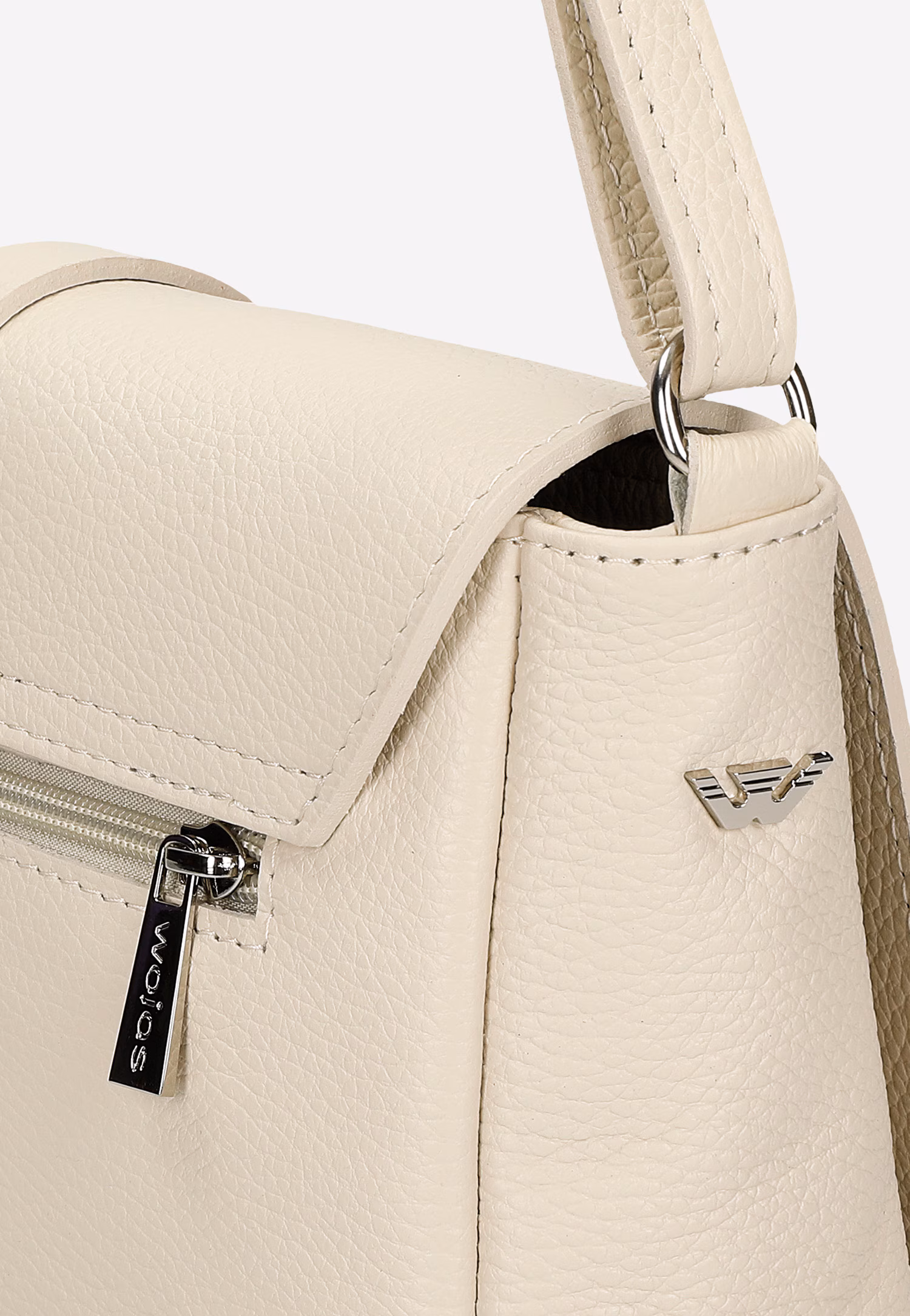 Skórzana torebka damska w jasnym odcieniu beżu