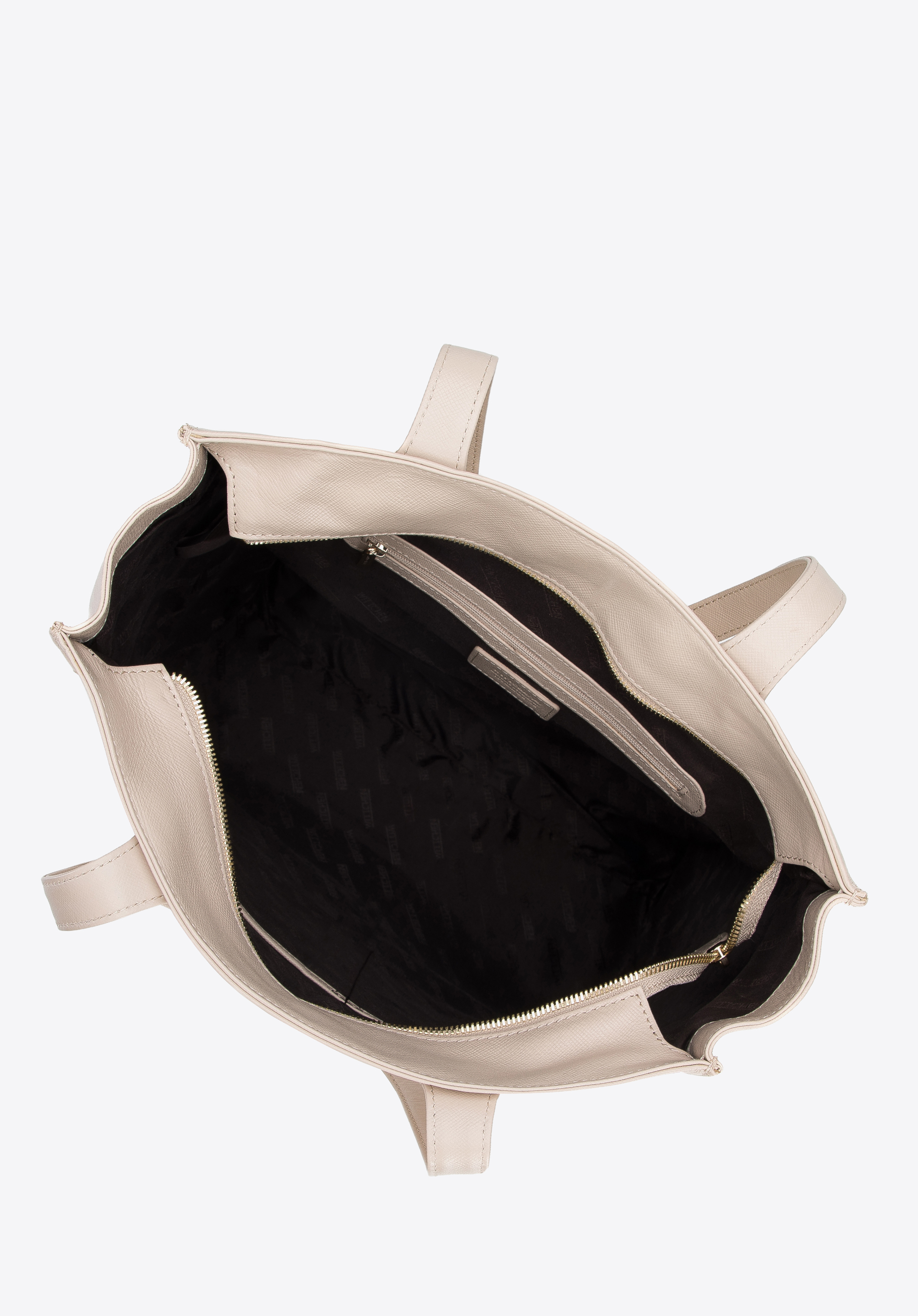 Torebka shopperka ze skóry o fakturze saffiano duża