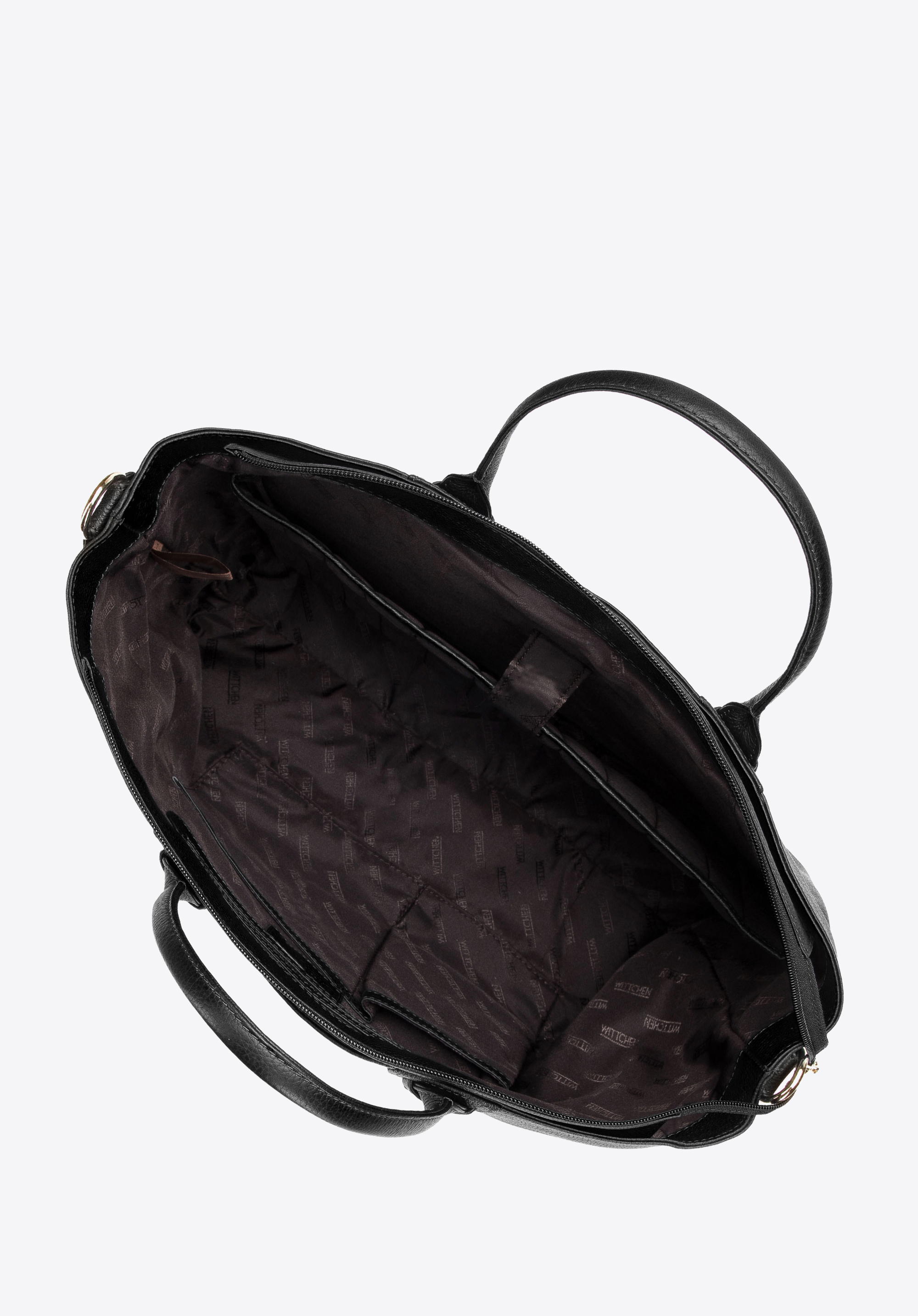 Torebka kuferek skórzana z boczną kieszonką