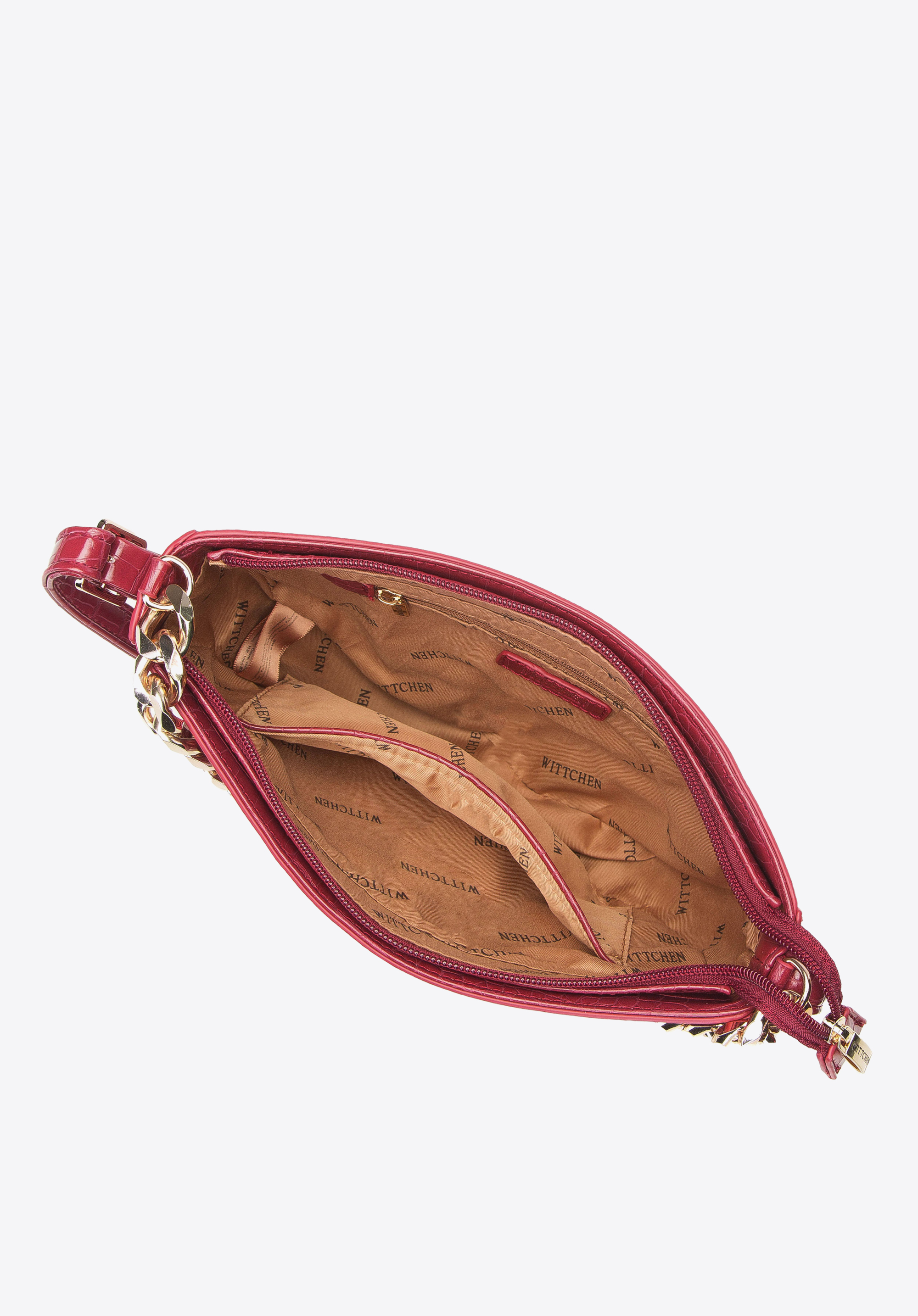 Damska torebka crossbody ze złotym łańcuchem