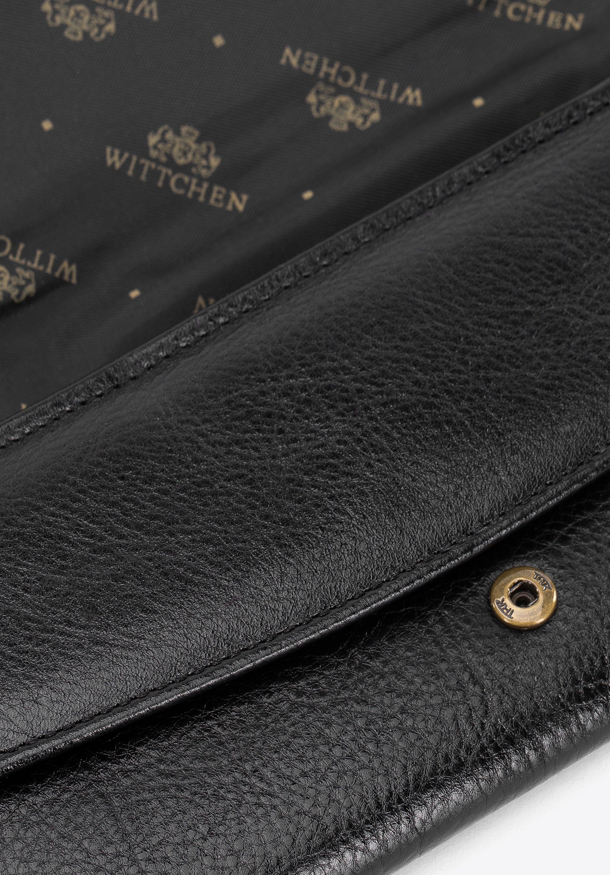 Damski portfel ze skóry z podwójnym zatrzaskiem