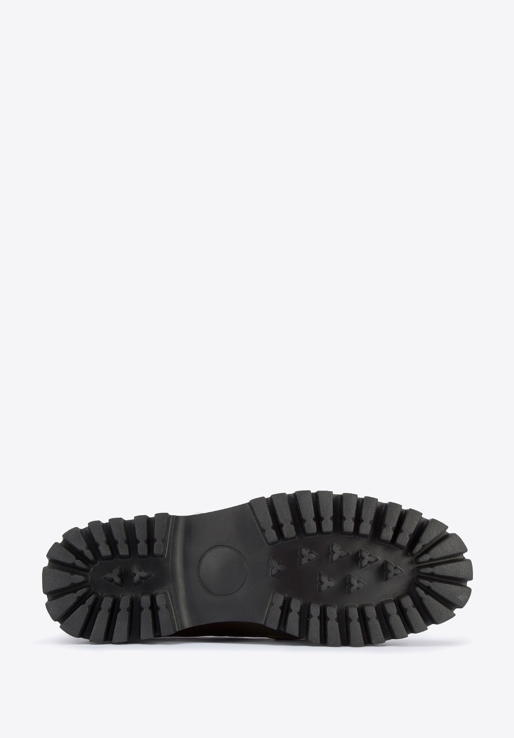 Damskie mokasyny ze skóry z klamrą na grubej podeszwie