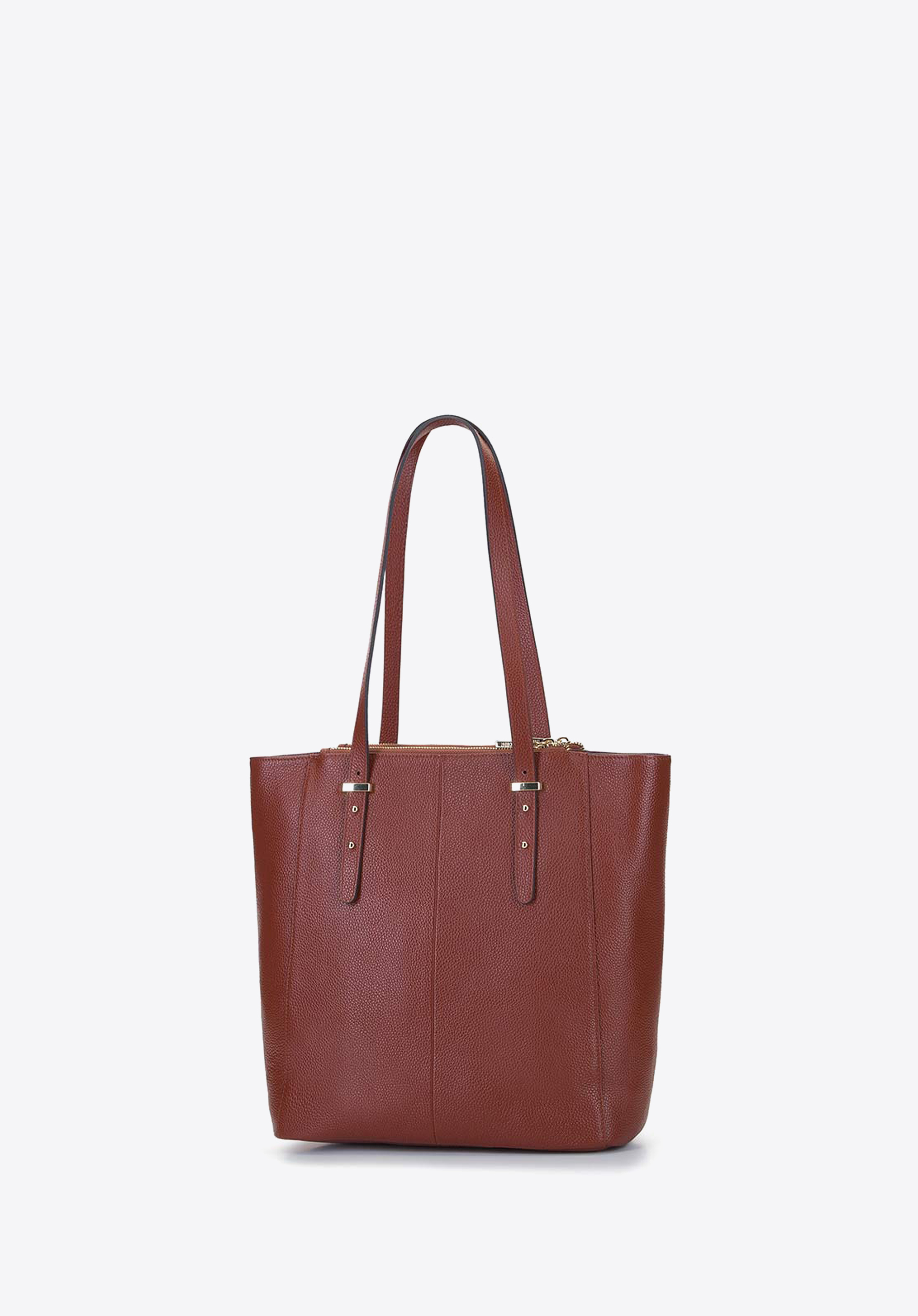 Torebka shopperka skórzana z ukrytymi kieszeniami