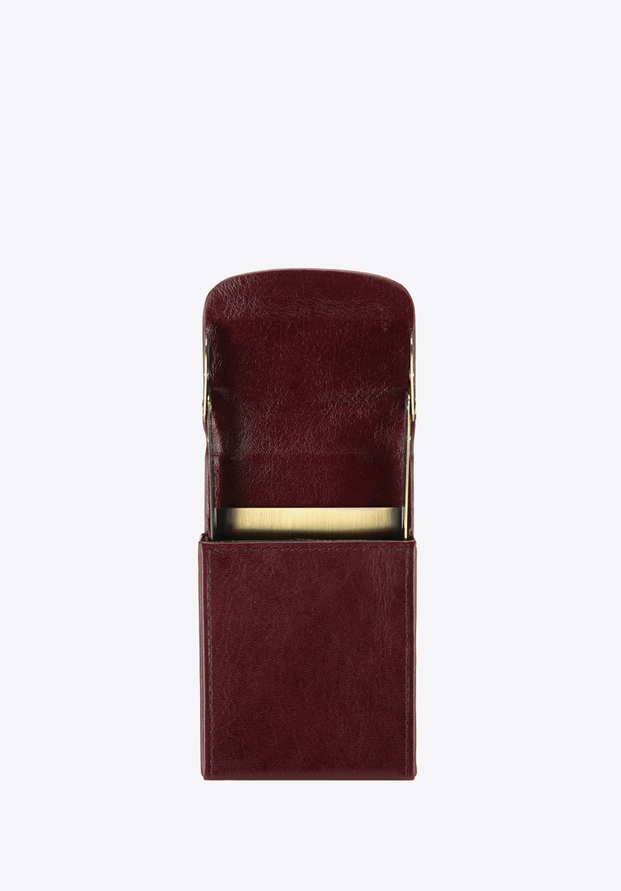 Etui na wizytówki skórzane metalowe