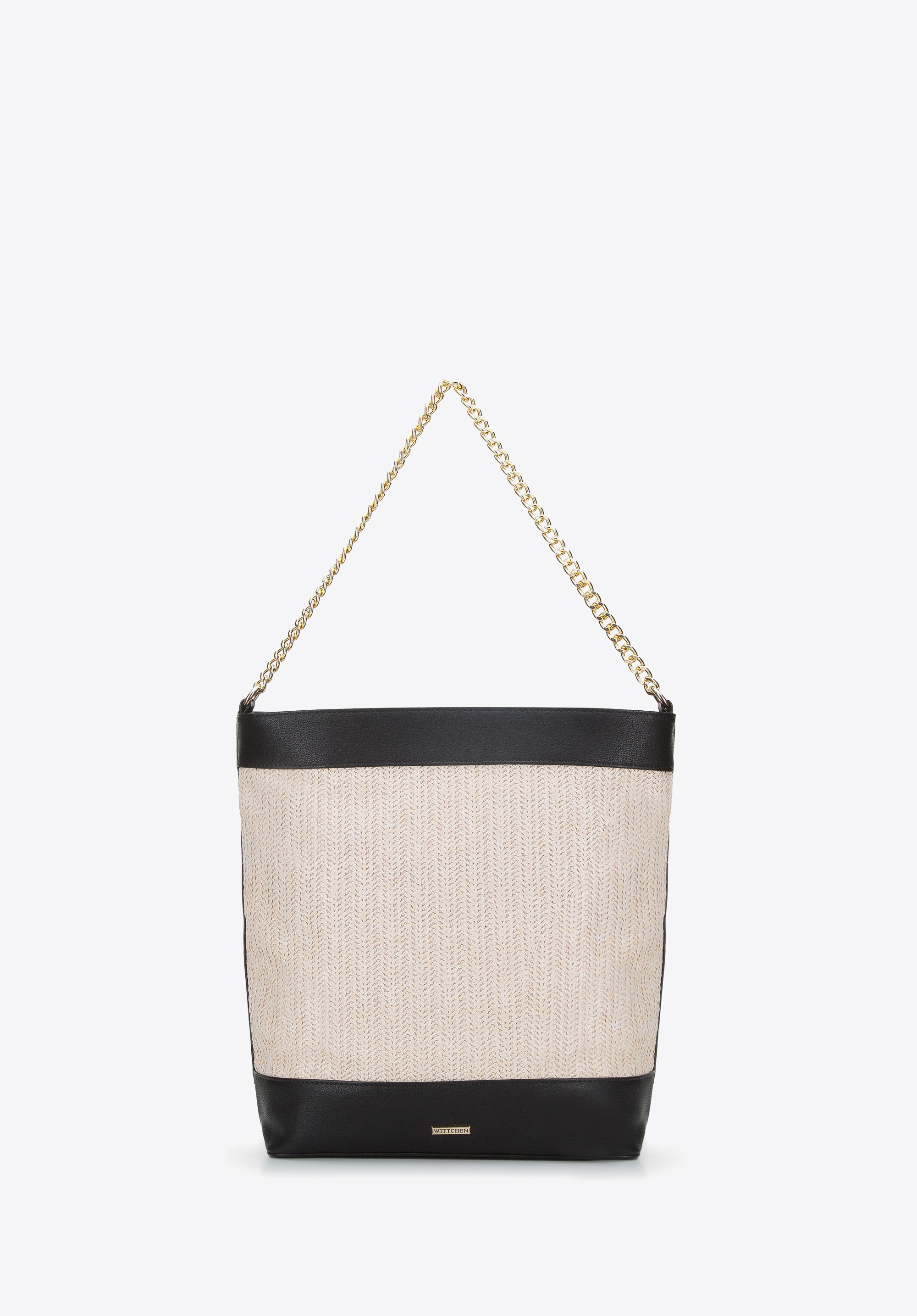 Torebka worek z plecionką na łańcuszku