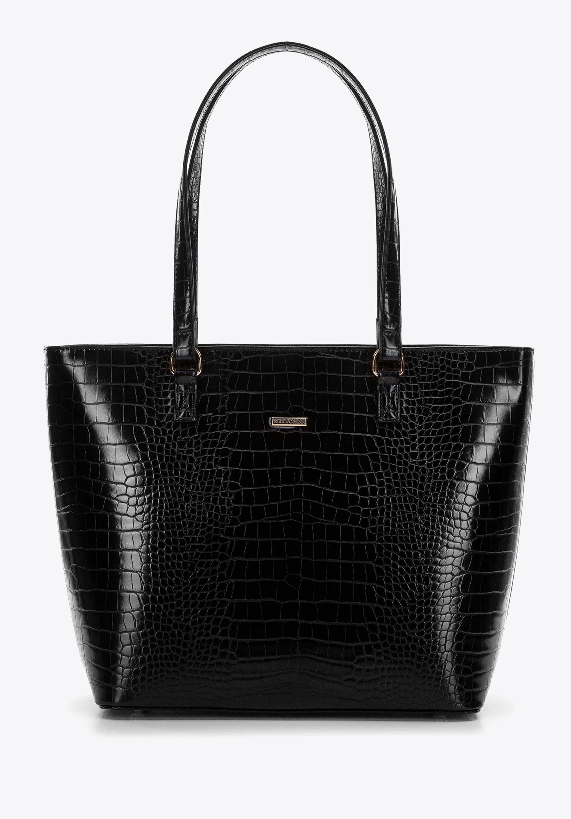 Torebka shopperka z ekoskóry o fakturze croco